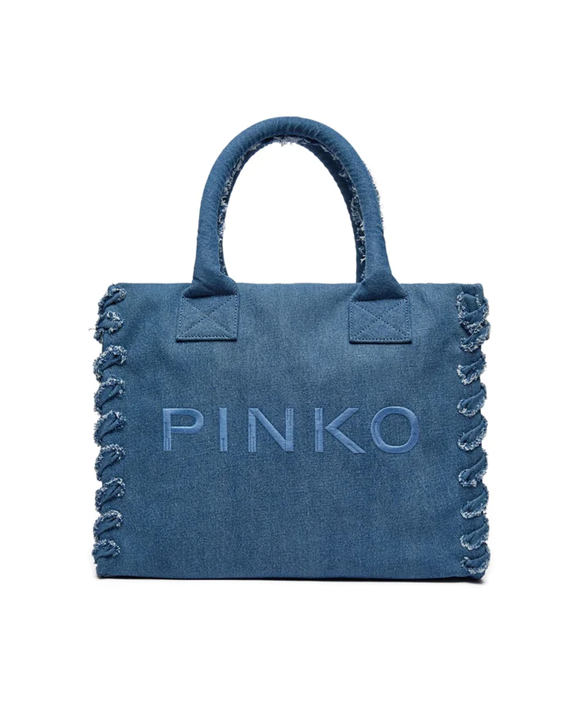 Shop Pinko Shopper In Denim Ricilato In Dn4q