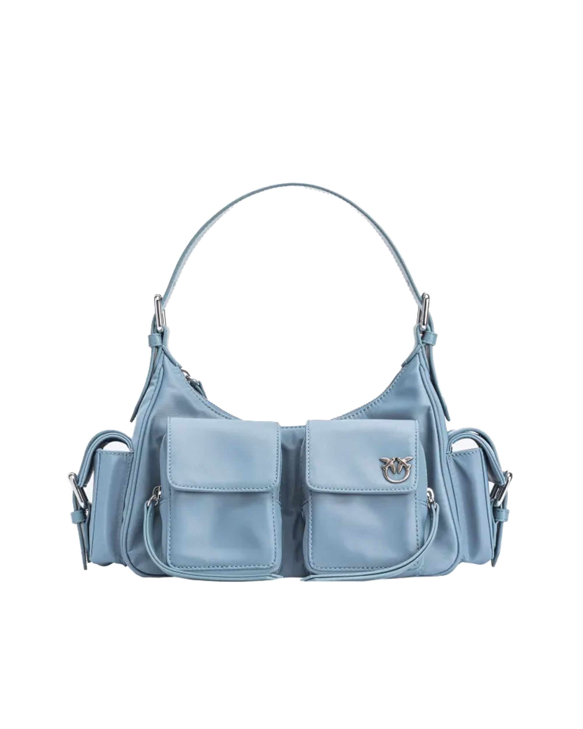 Shop Pinko Cargo Bag In Cool Blue Recycled Technical Fabric In F1nn