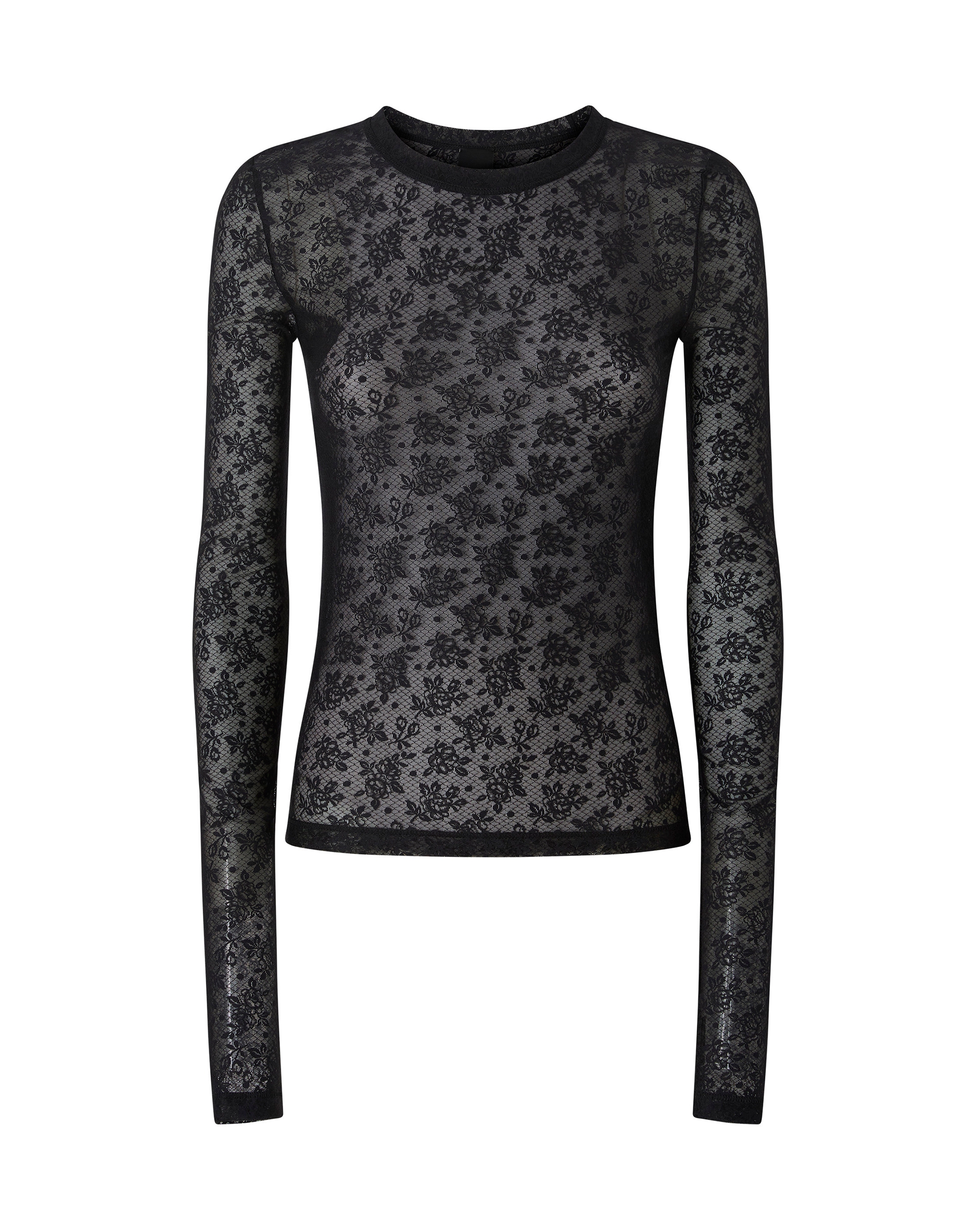 Pinko Donna Nero - Maglia In Pizzo Stretch Floreale - L - Immagine 3