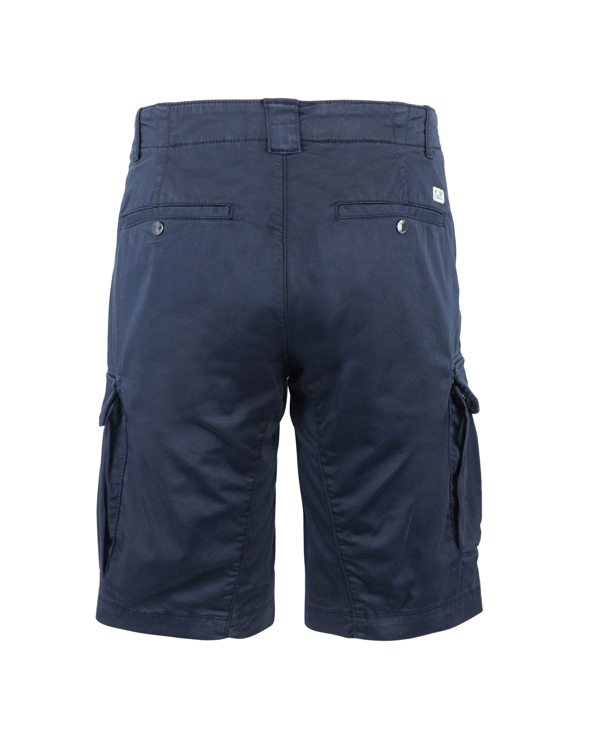Shop C.p. Company Cargo Bermuda Shorts With Blue "lens" Detail In 888total Eclipse