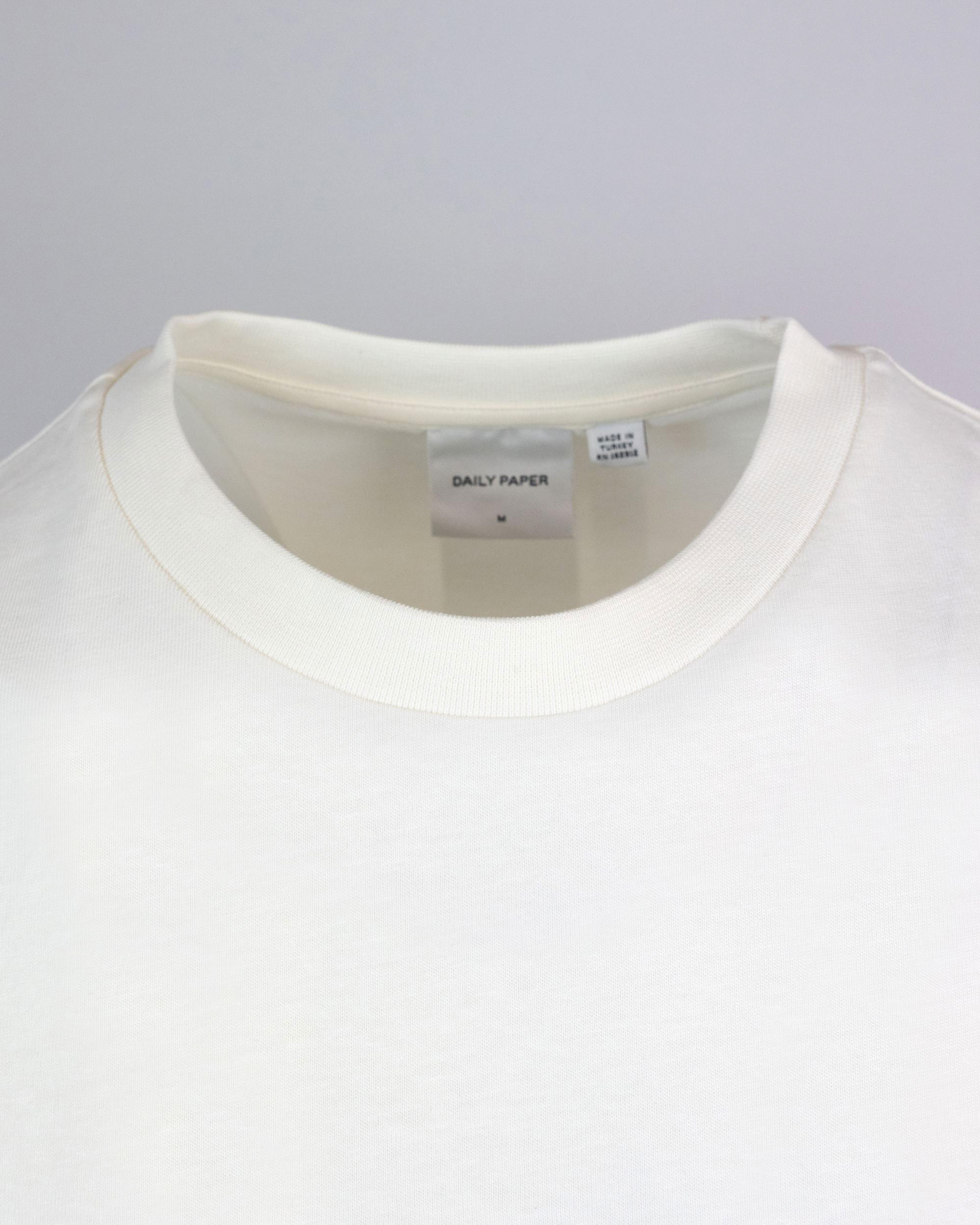 Shop Daily Paper Alias T-shirt With Embroidered Logo In Egret Off White