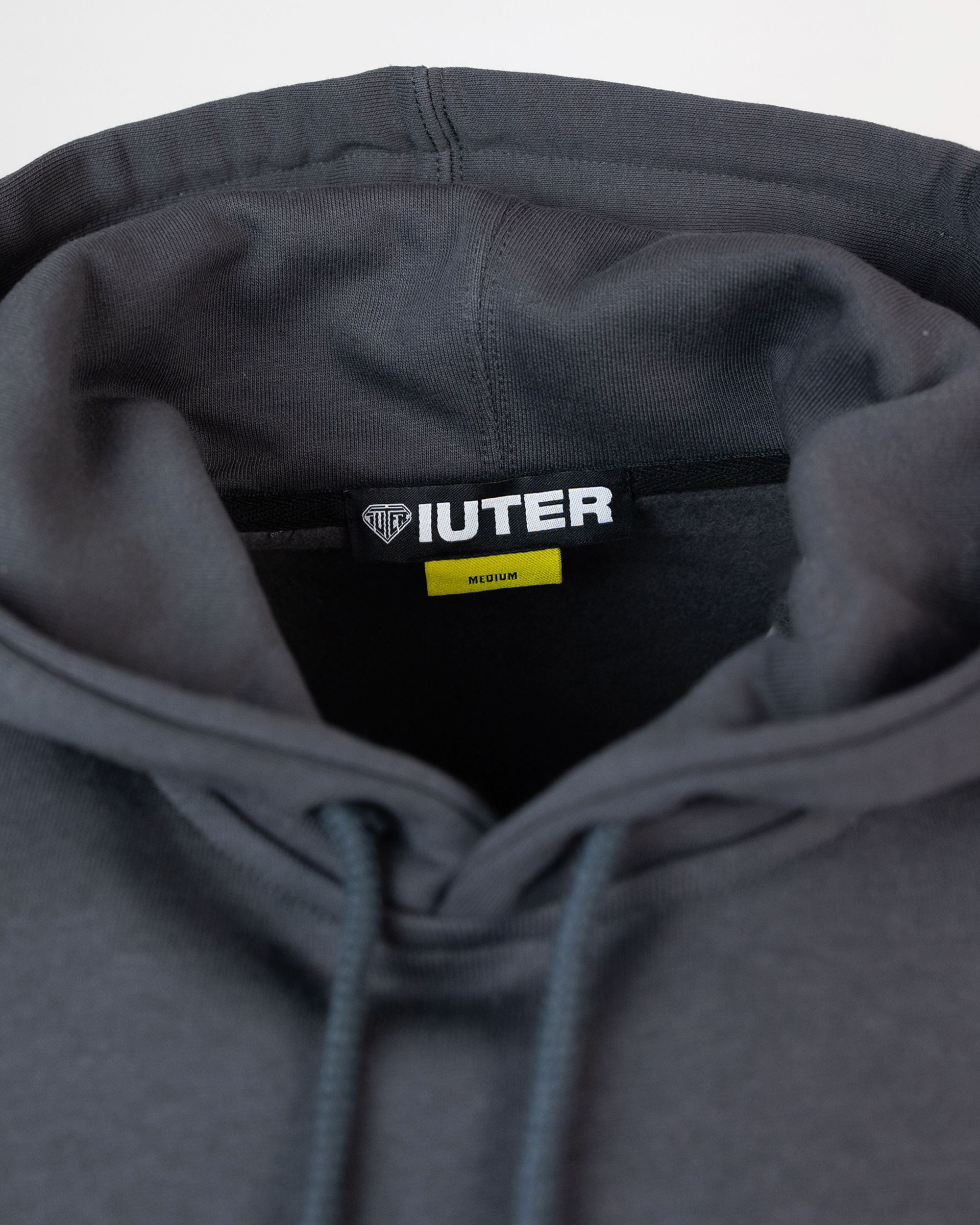 Shop Iuter Black Logo Sweatshirt In Asphalt