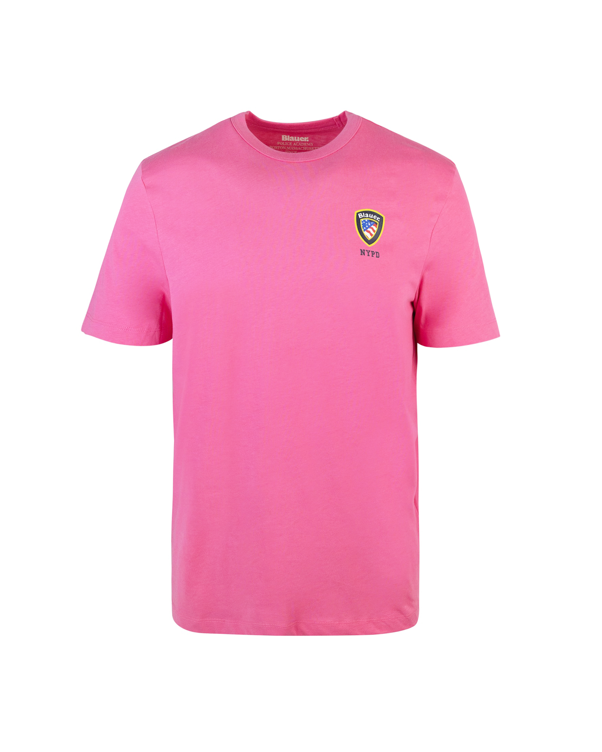 Blauer T-shirt Rosa In Cotone Con Stampa Logo Mini Scudetto In 569limonata Rosa