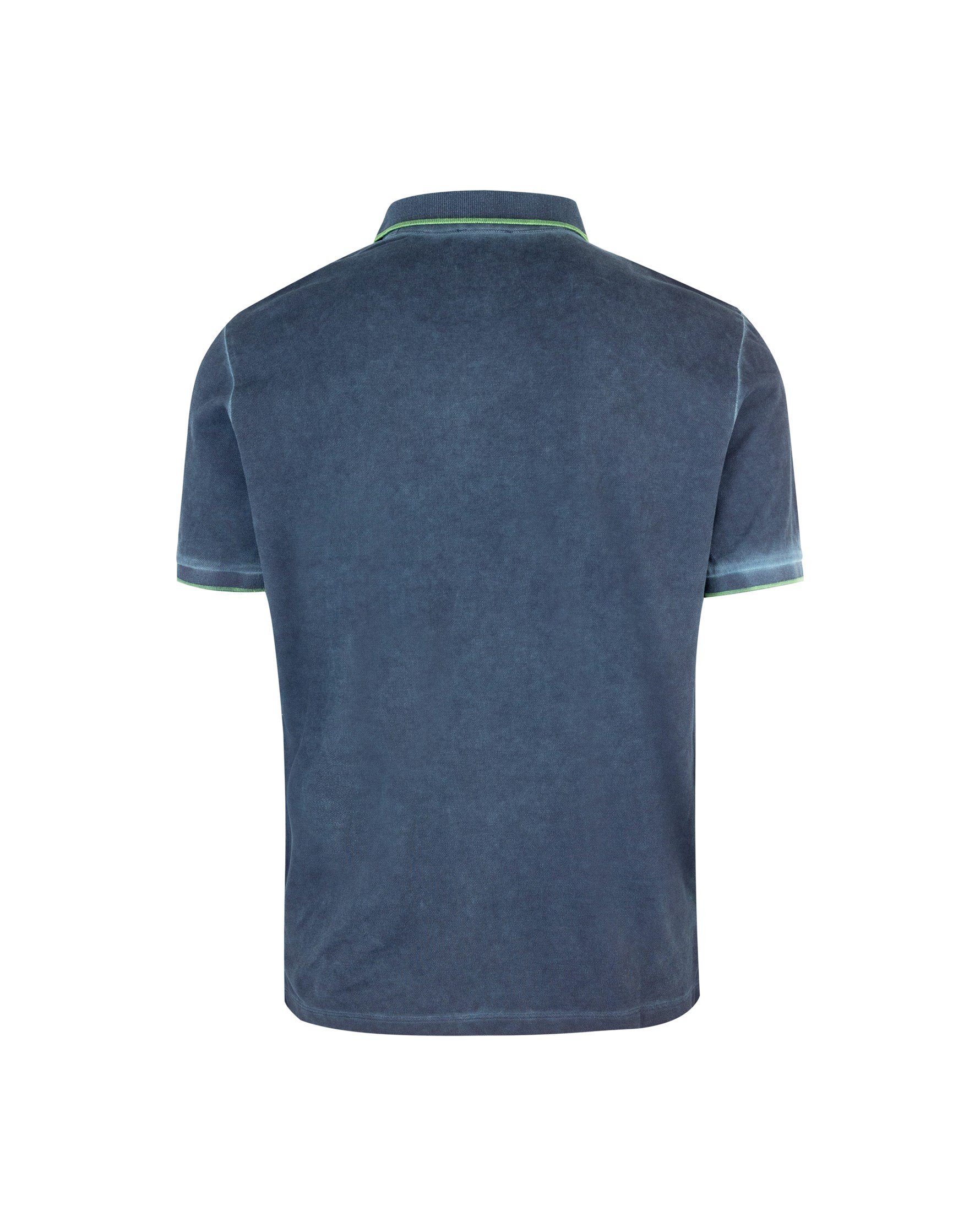 Shop Blauer Polo Shirt With Logo And Blue Knitted Collar In 888blu