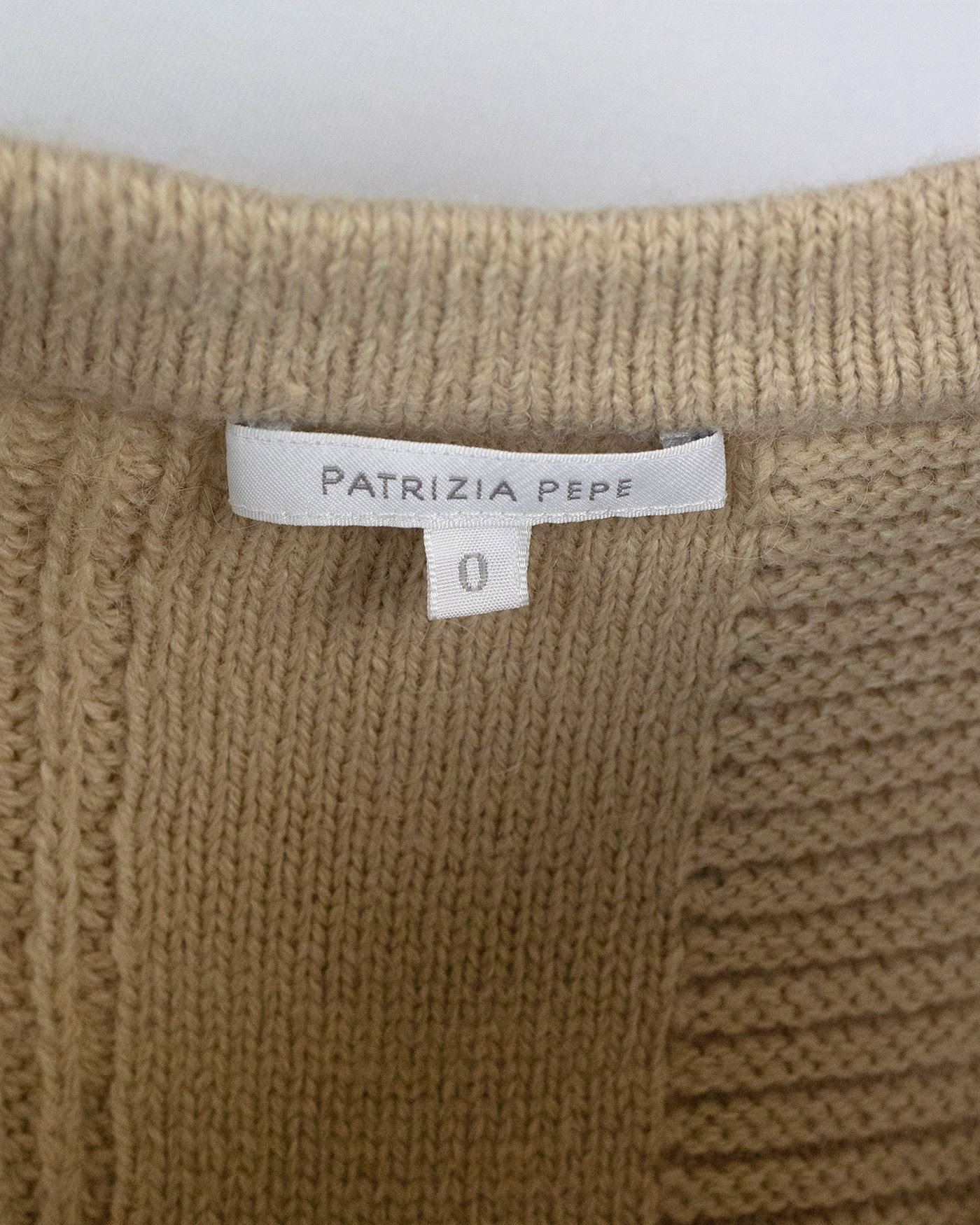 Shop Patrizia Pepe Logo Button Cardigan In B778craft Beige