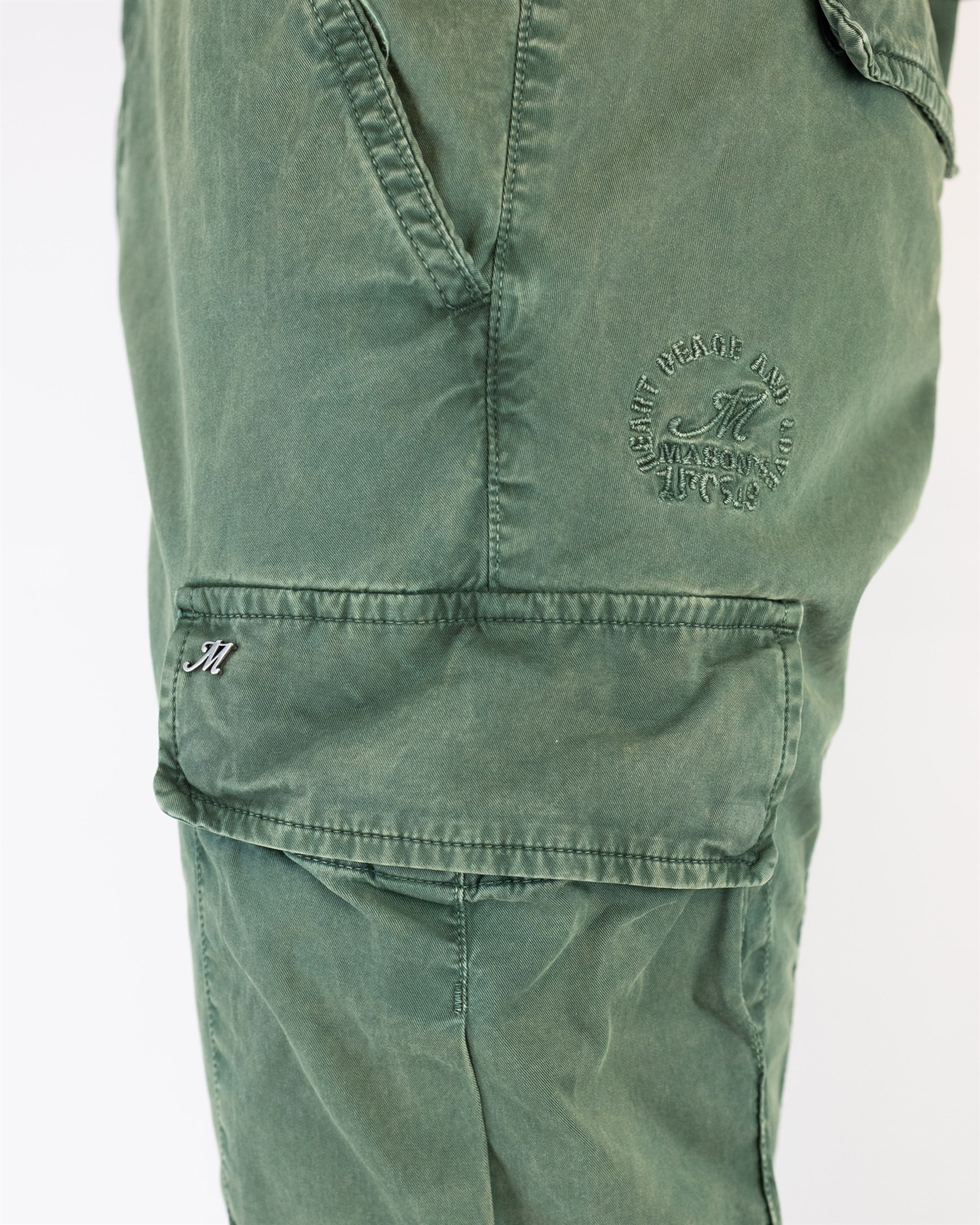 Shop Mason's Chile Green Cargo Trousers In 076