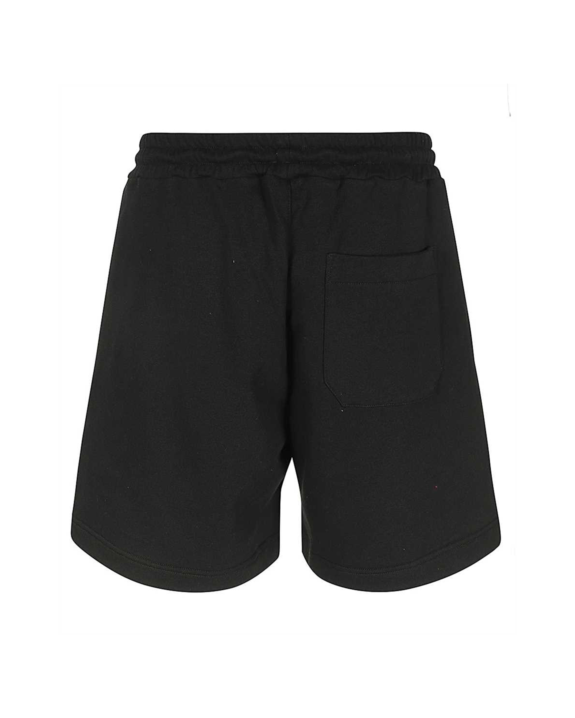 Shop Msgm Black Fleece Bermuda Shorts With Logo In 99
