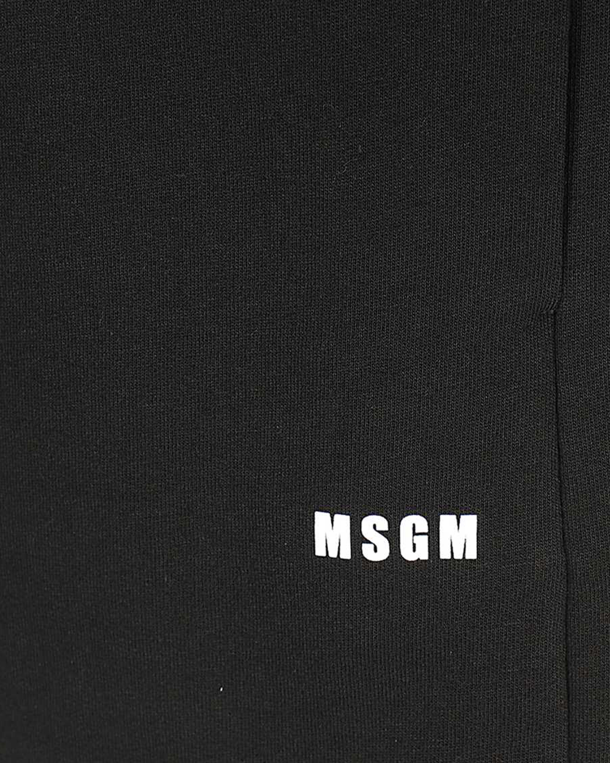Shop Msgm Black Fleece Bermuda Shorts With Logo In 99
