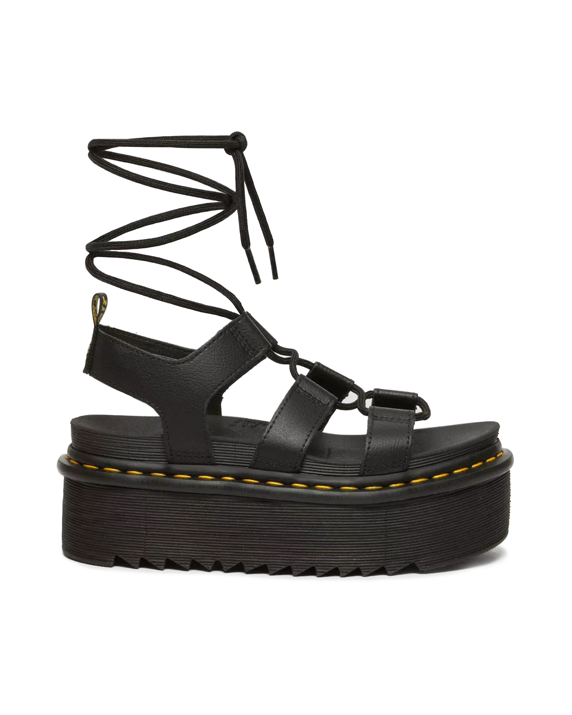 Shop Dr. Martens' Sandal With Woven Platform Nirtilla In Black Athena