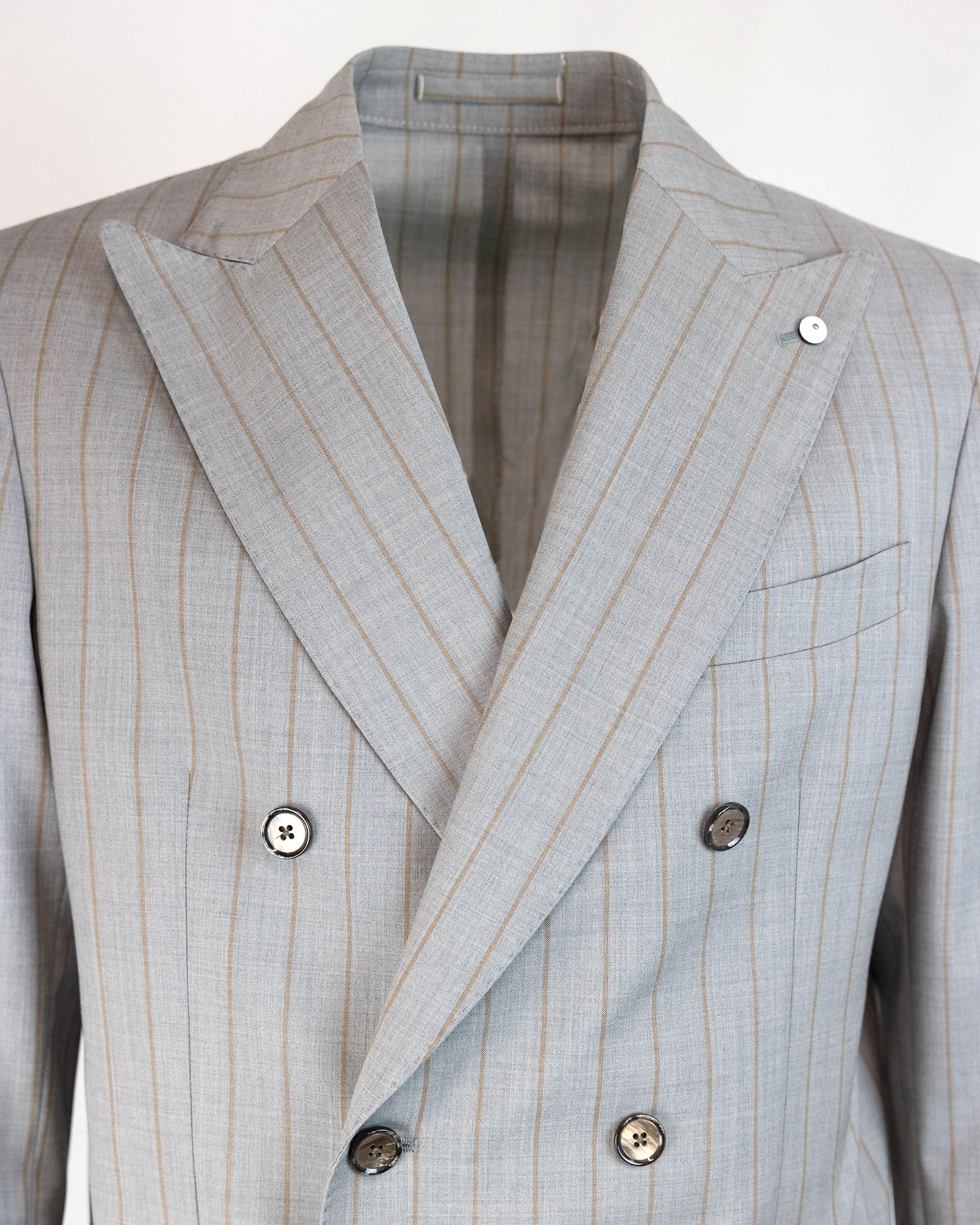 Shop L.b.m 1911 Pinstripe Suit In Grigio