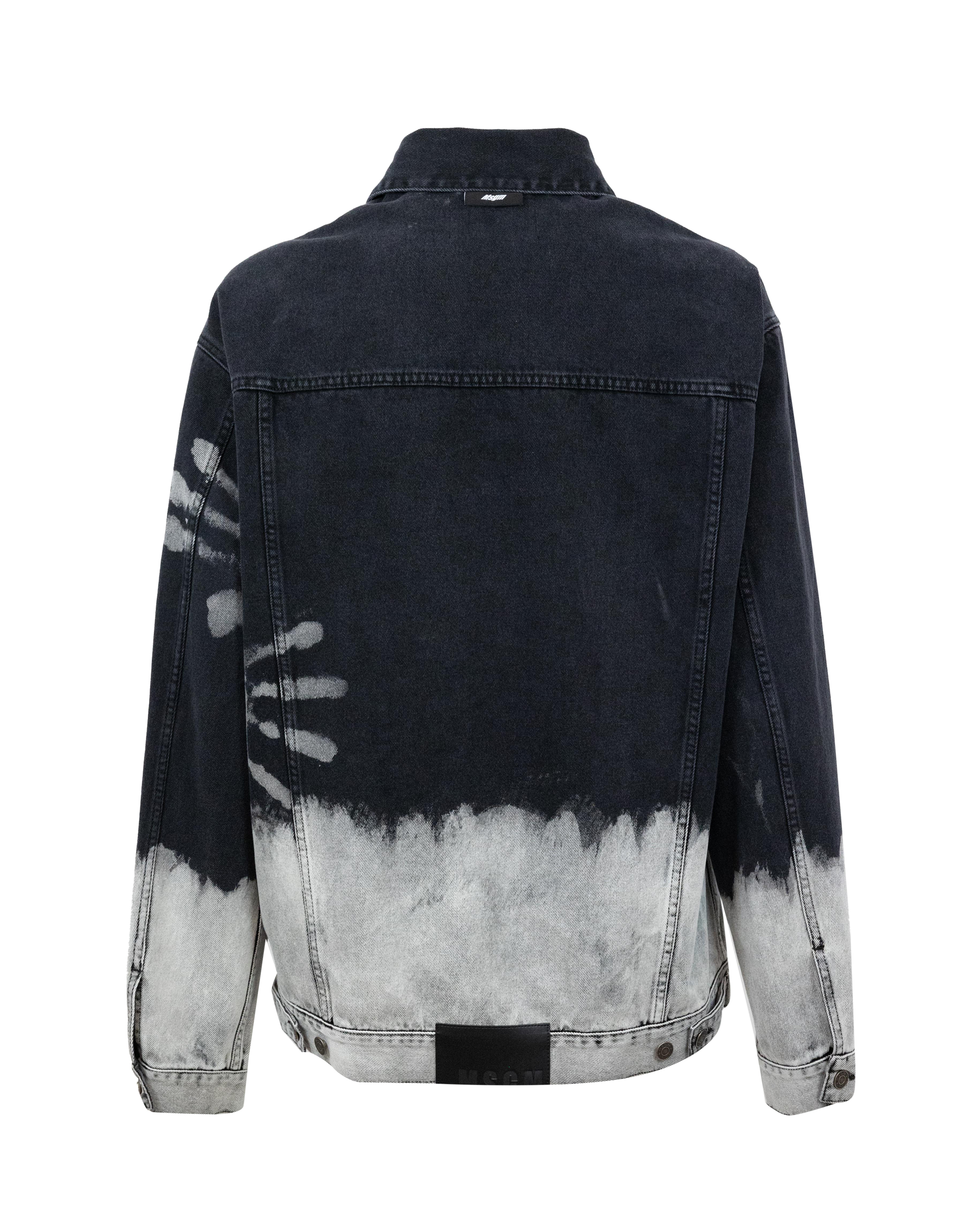 Shop Msgm Giacca In Jeans Bleached Hands In 99black
