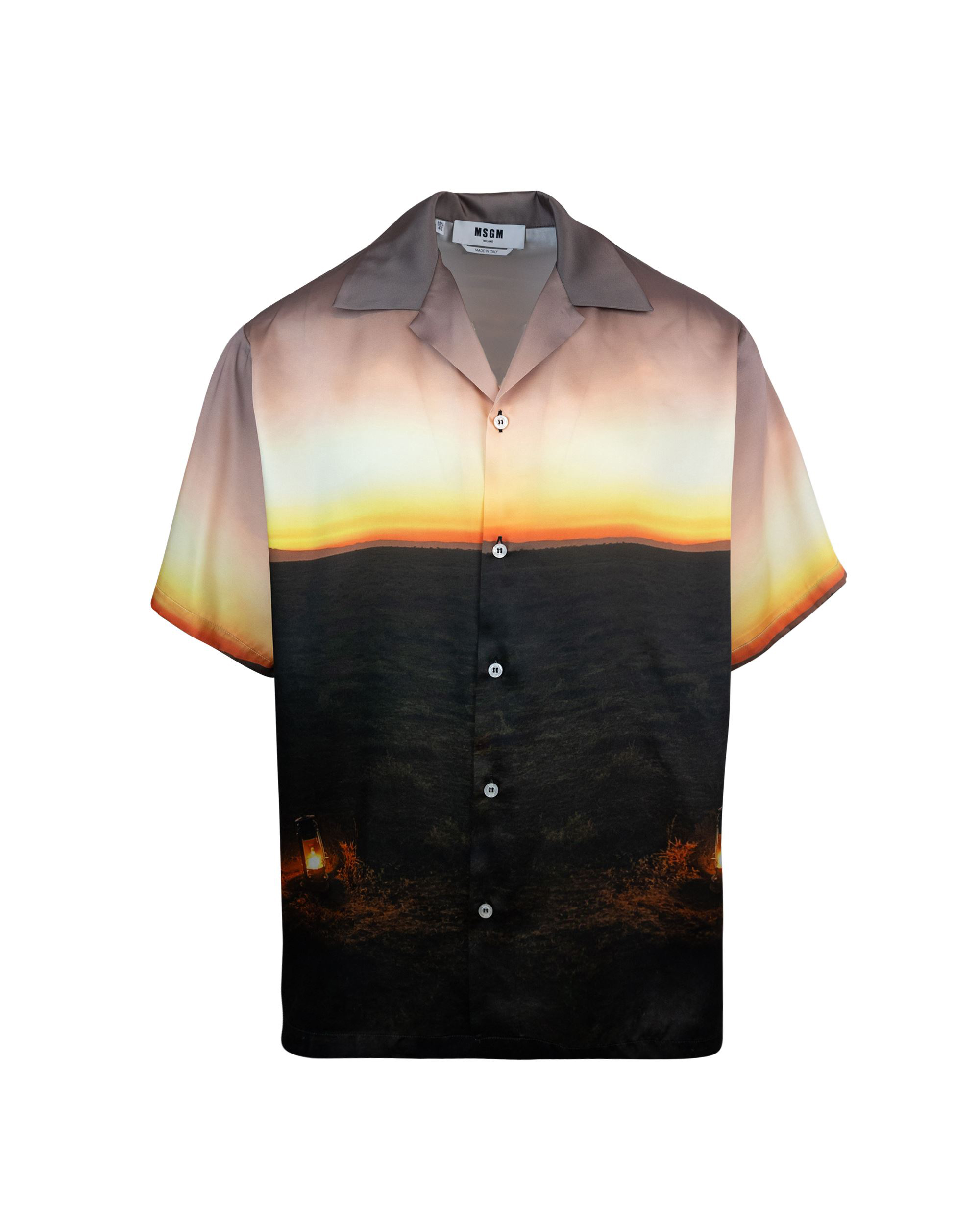 Shop Msgm Sunset Fluid Shirt In 3