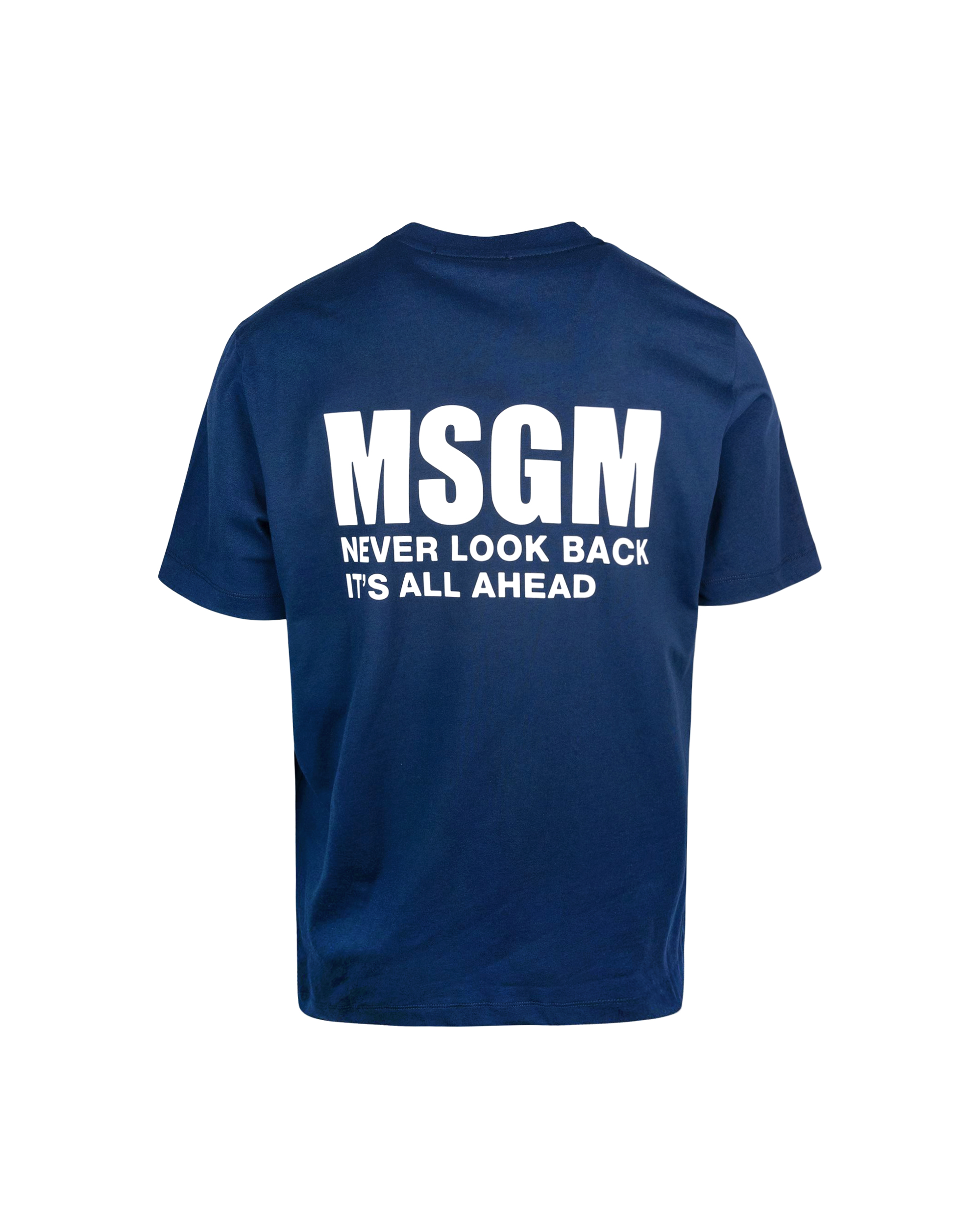 Shop Msgm T-shirt Blu Con Logo In 89