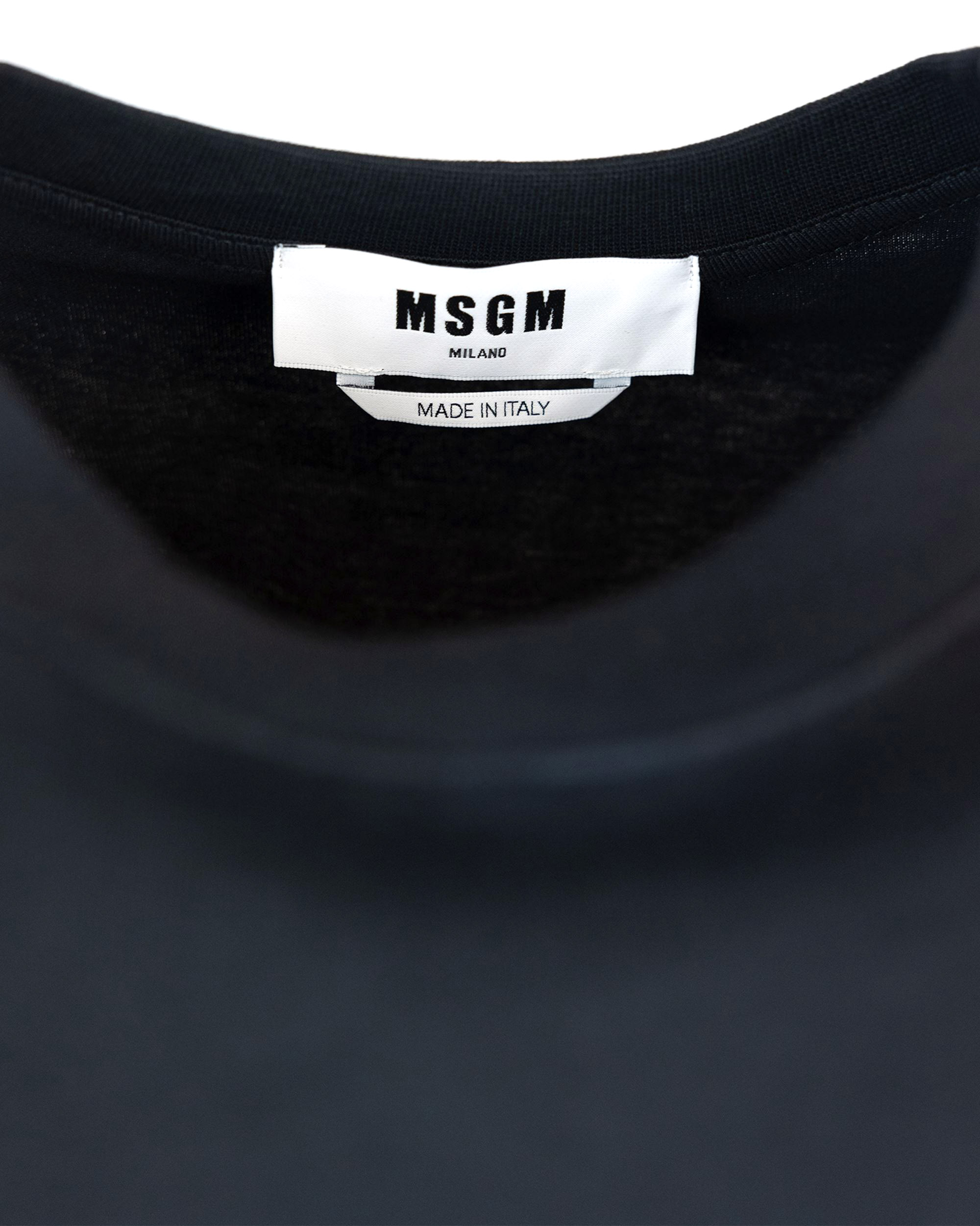 Shop Msgm T-shirt Nera Logo Minimal In 99