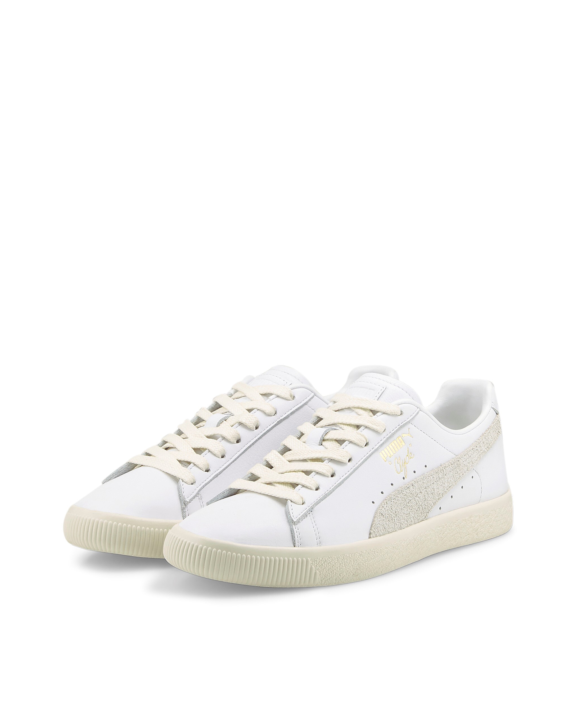 Shop Puma Sneaker Clyde Base White-frosted Ivory In 01