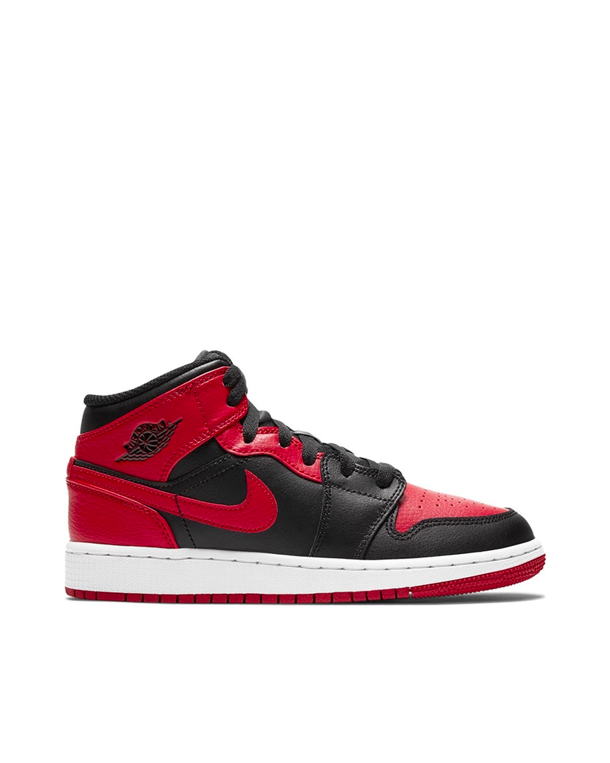 Shop Nike Jordan 1 Mid Banned (gs) In Red