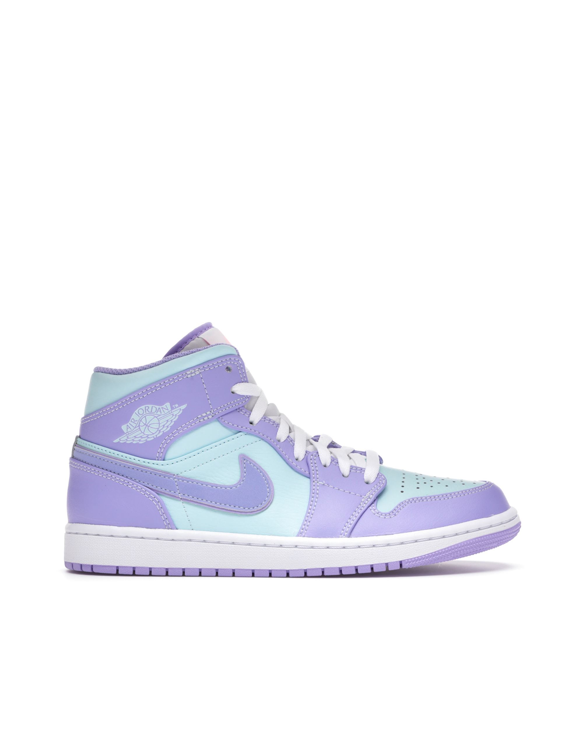 Shop Nike Jordan 1 Mid Purple Aqua (gs)