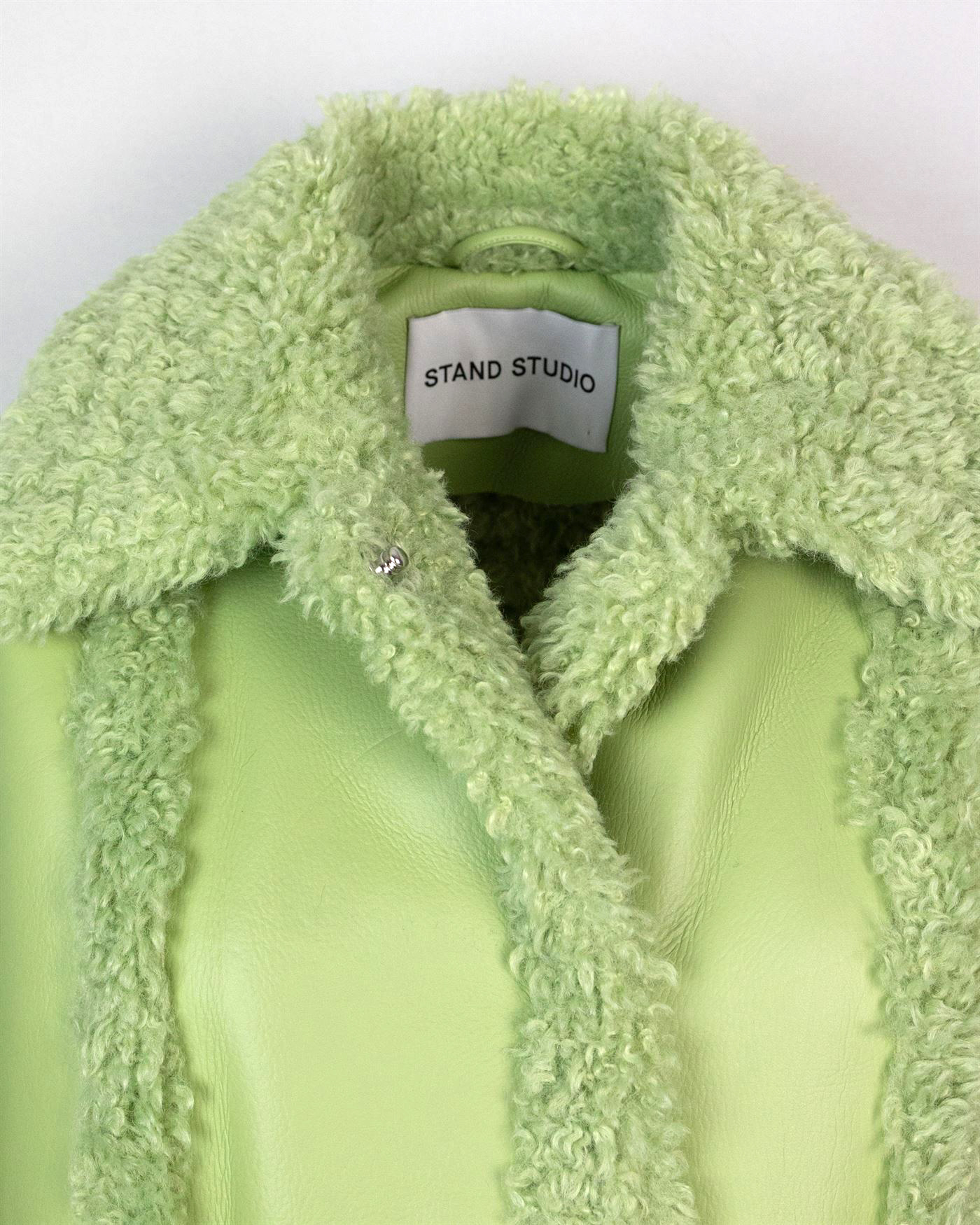 Shop Stand Studio Green Patrice Coat In 57020sage Green/sage Green