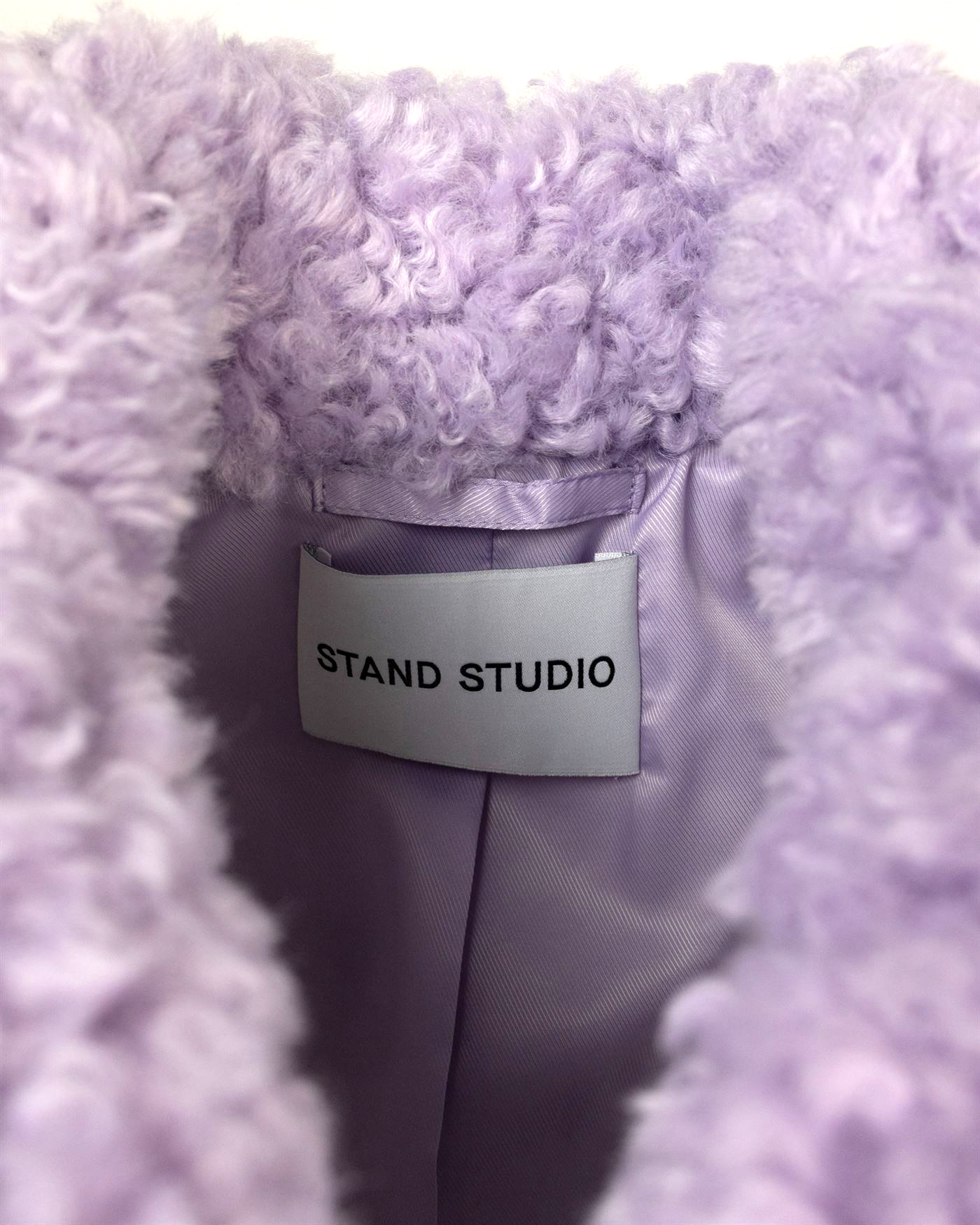 Shop Stand Studio Lilac Camille Curled Faux Fur In 74100lilac