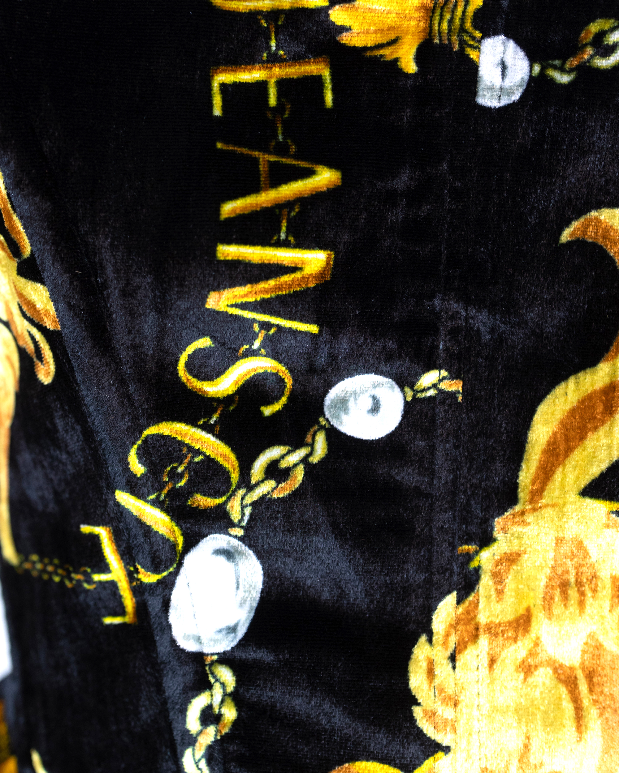 Shop Versace Jeans Couture Velvet Bustier Dress In G89black/gold