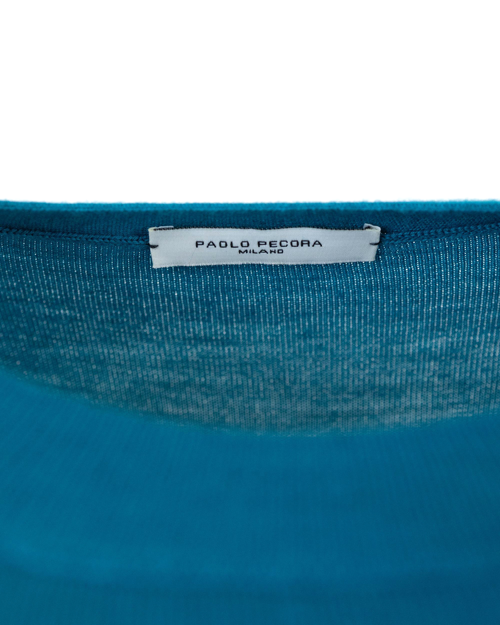 Shop Paolo Pecora Regular Light Blue Crew Neck Sweater In 6312