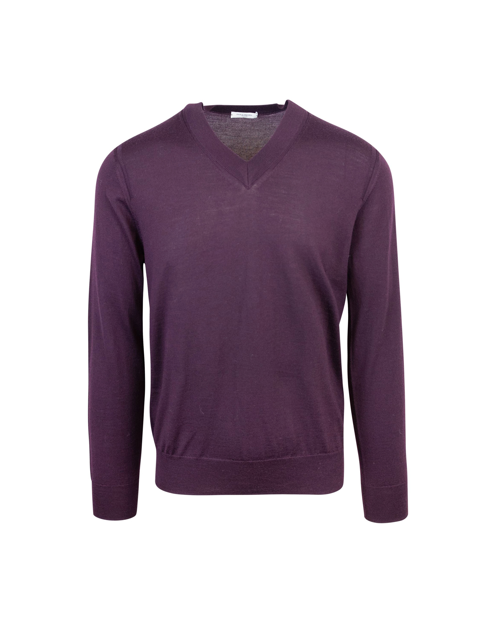 Shop Paolo Pecora Purple V Shirt In 4551