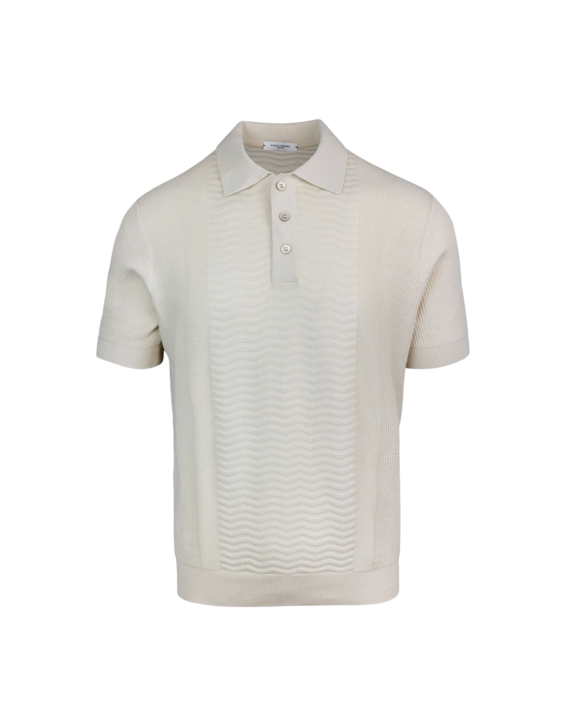 Shop Paolo Pecora Cream Knitted Polo Shirt In 1106