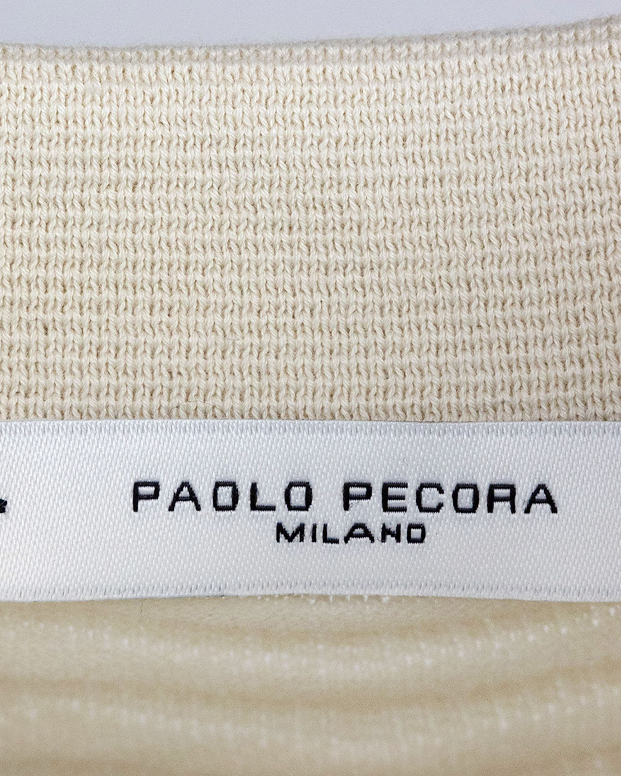 Shop Paolo Pecora Cream Knitted Polo Shirt In 1106