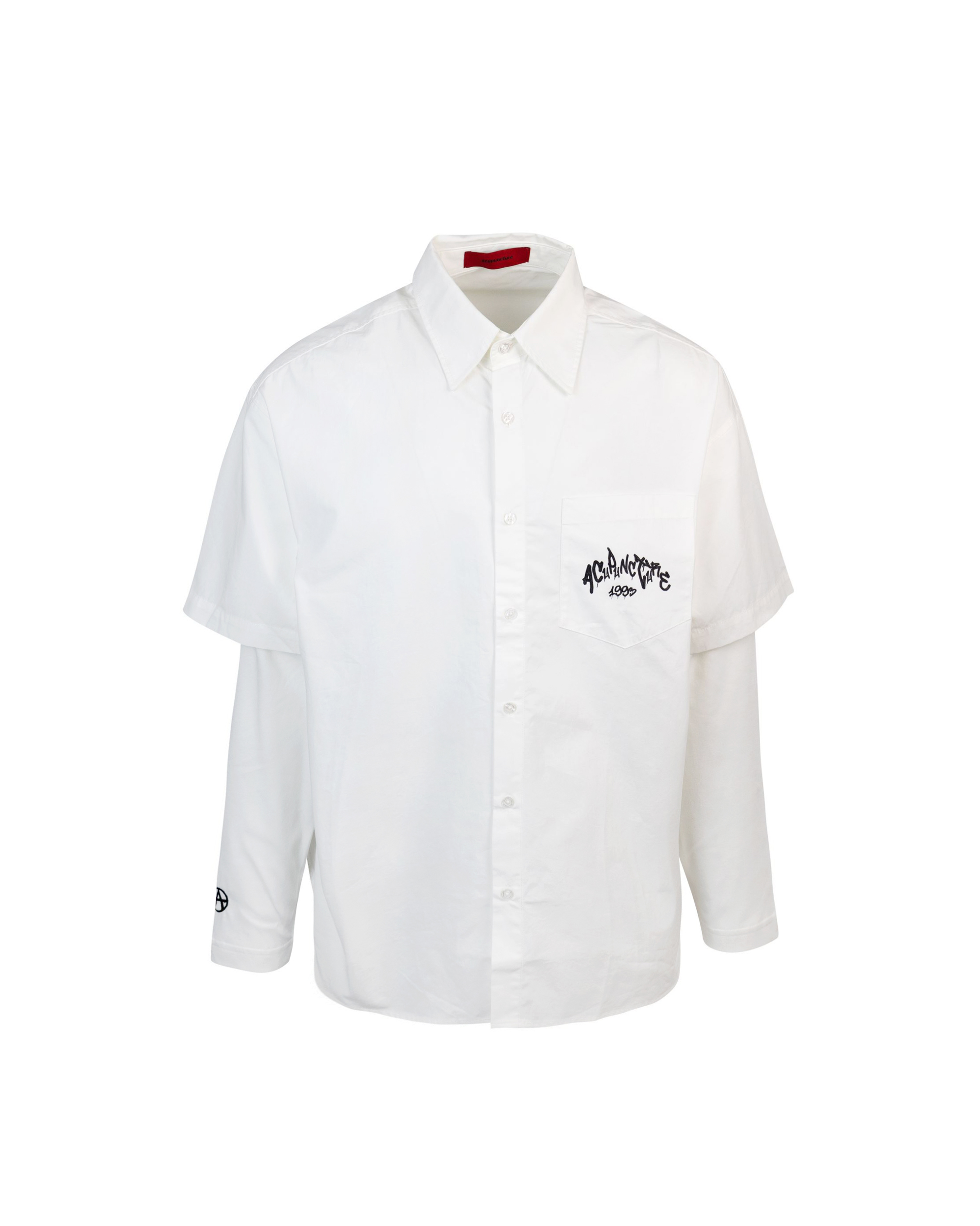 Shop Acupuncture Shirt With Overlapping Sleeves In White