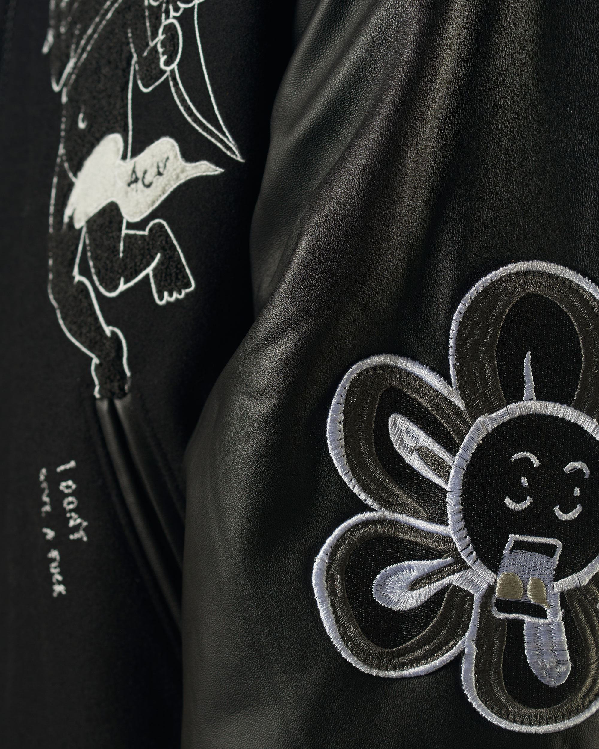 Shop Acupuncture Bomber With Patches And Embroidery In Black