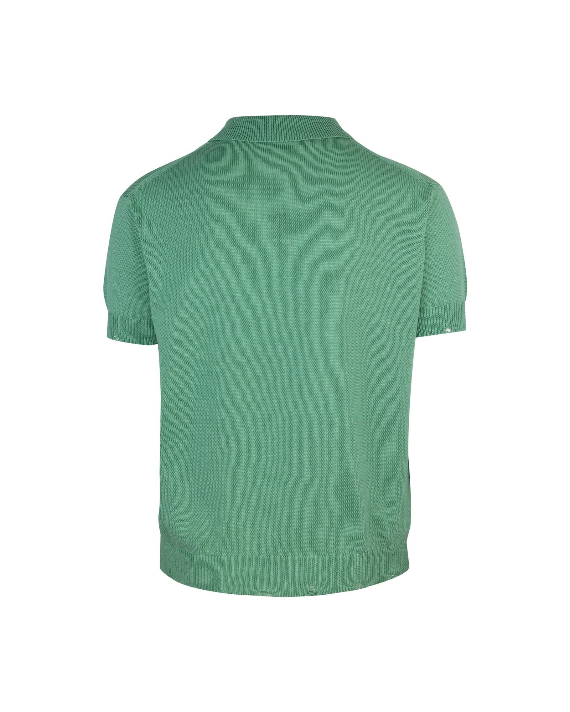 Shop Amaranto Green Knitted Polo Shirt In Bu Menta 73m