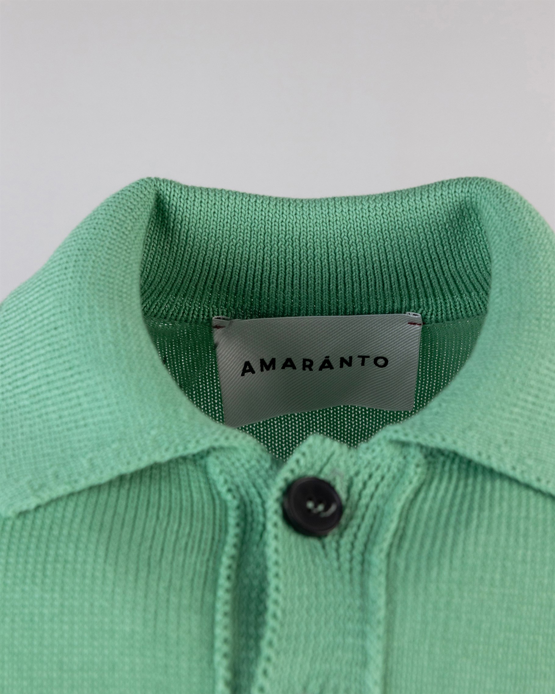 Shop Amaranto Green Knitted Polo Shirt In Bu Menta 73m