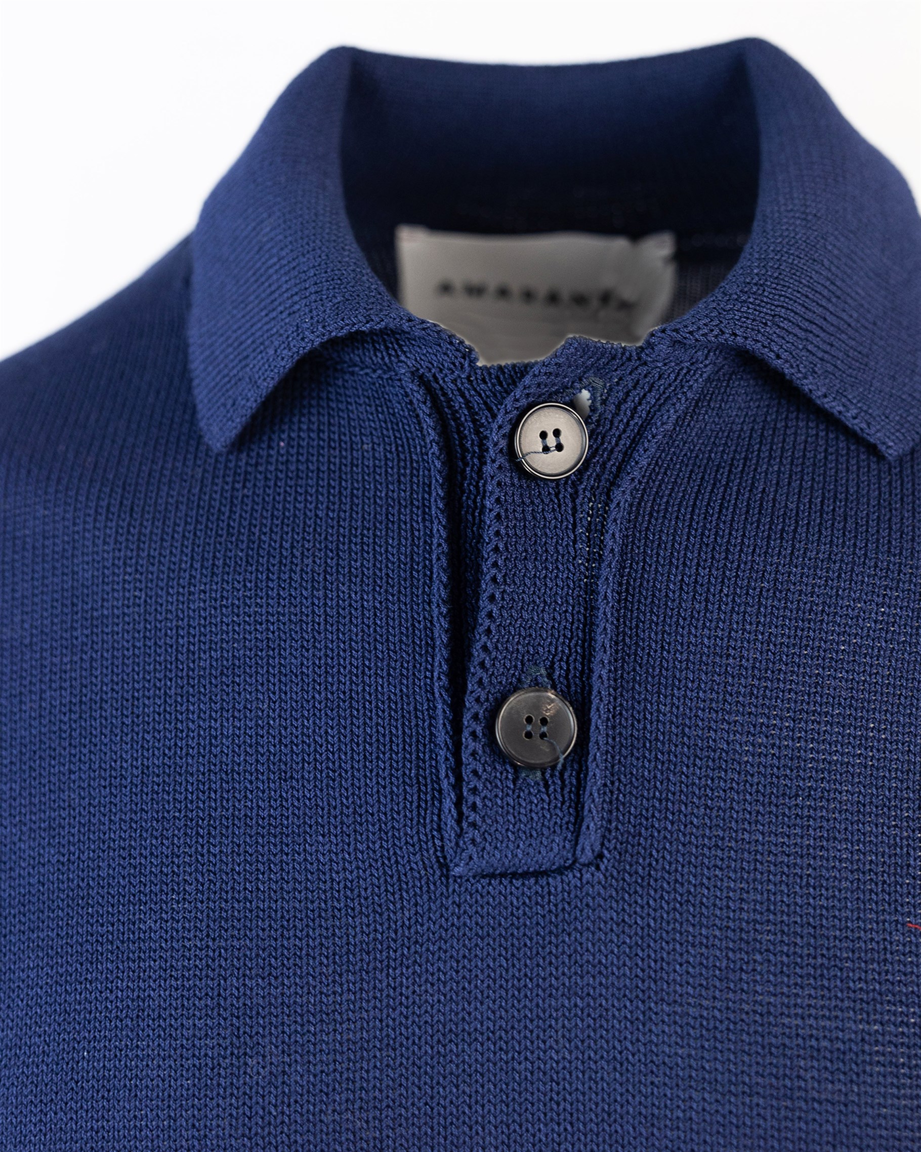 Shop Amaranto Blue Knitted Polo Shirt In Bu Navy 87m