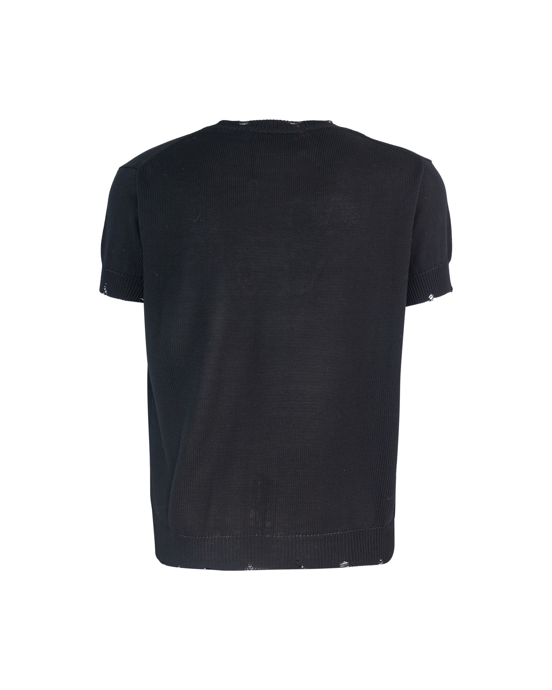Shop Amaranto Black Knitted T-shirt In A Nero 99
