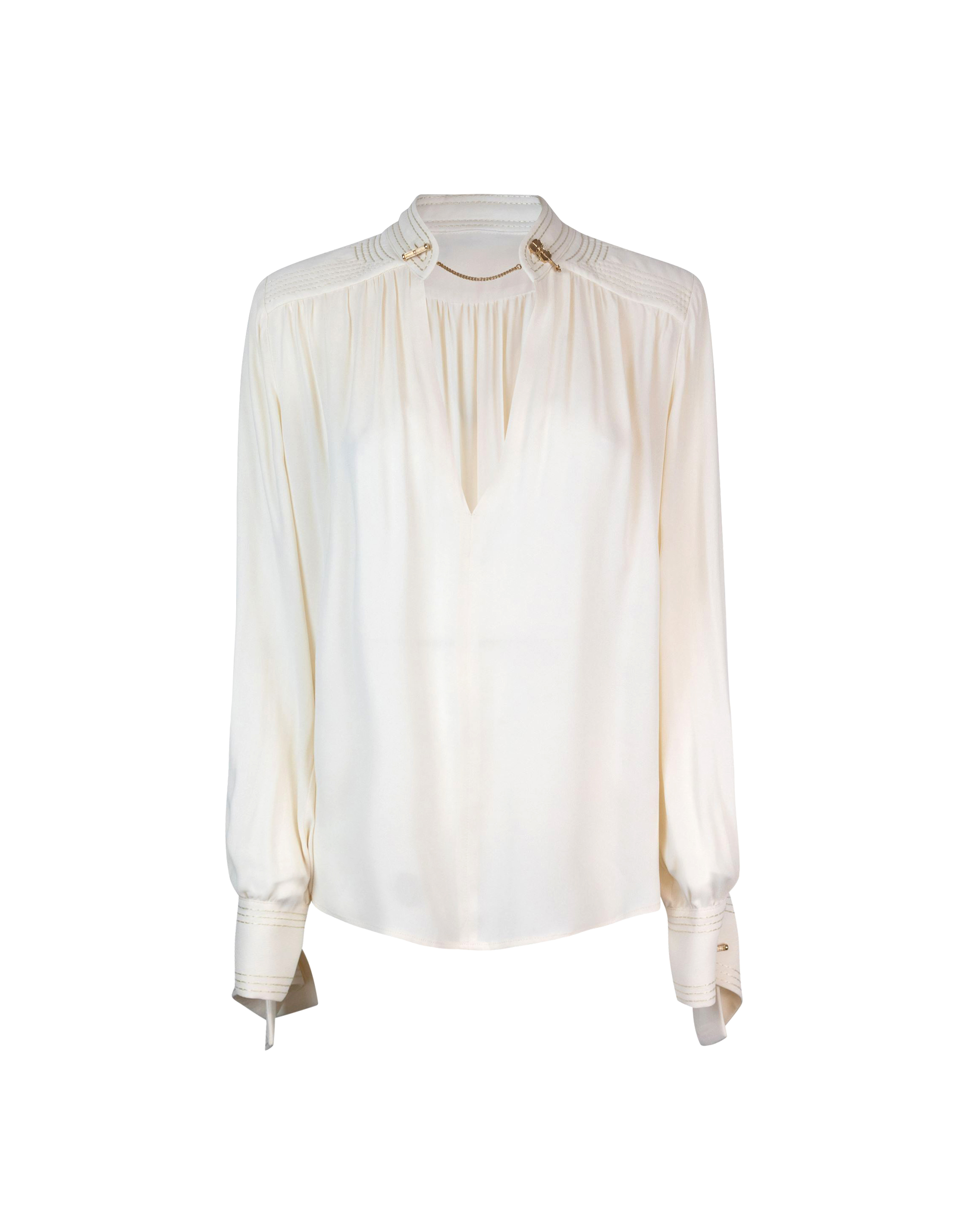 Shop Elisabetta Franchi White Viscose Shirt In 193burro