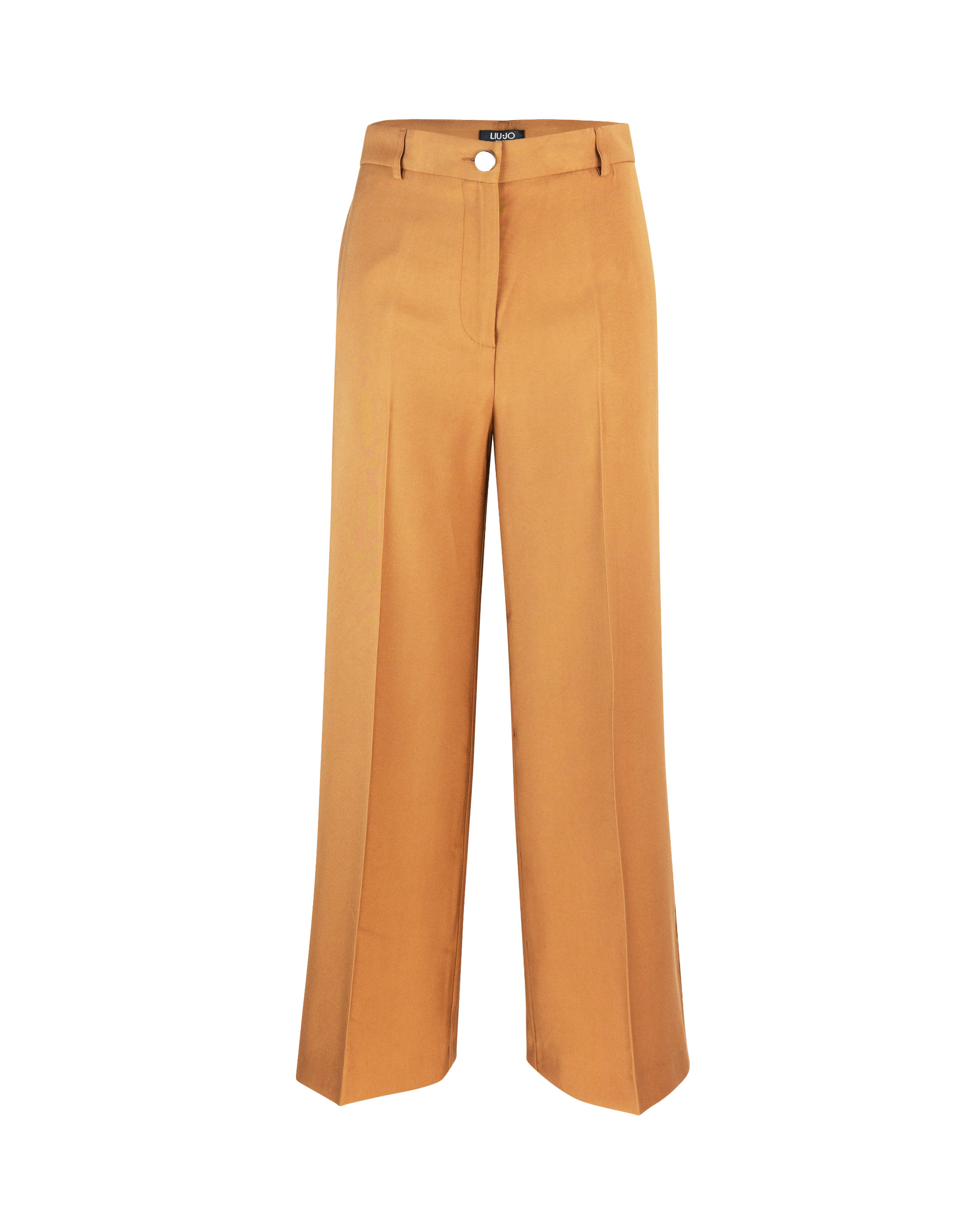 Shop Liu •jo Bronze Trousers With Front Crease In 201bronzo