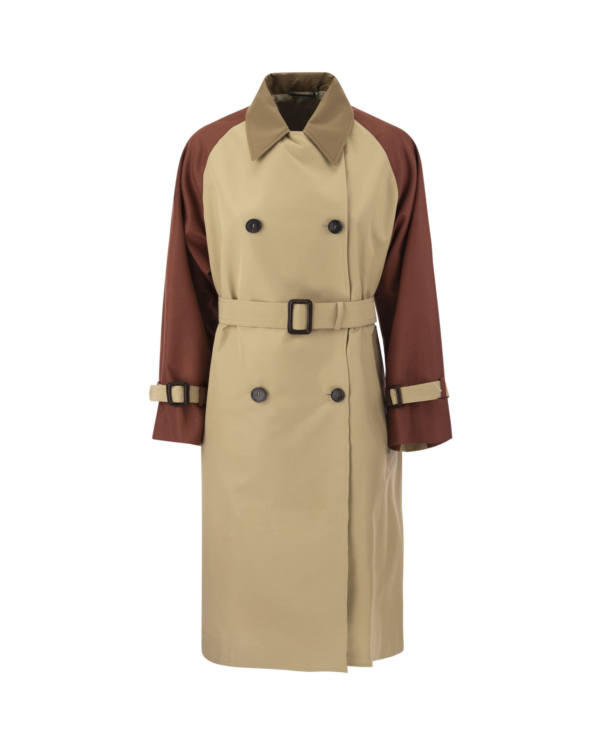Shop Weekend Max Mara Trench Impermeabile Canasta Colorblock In Grey