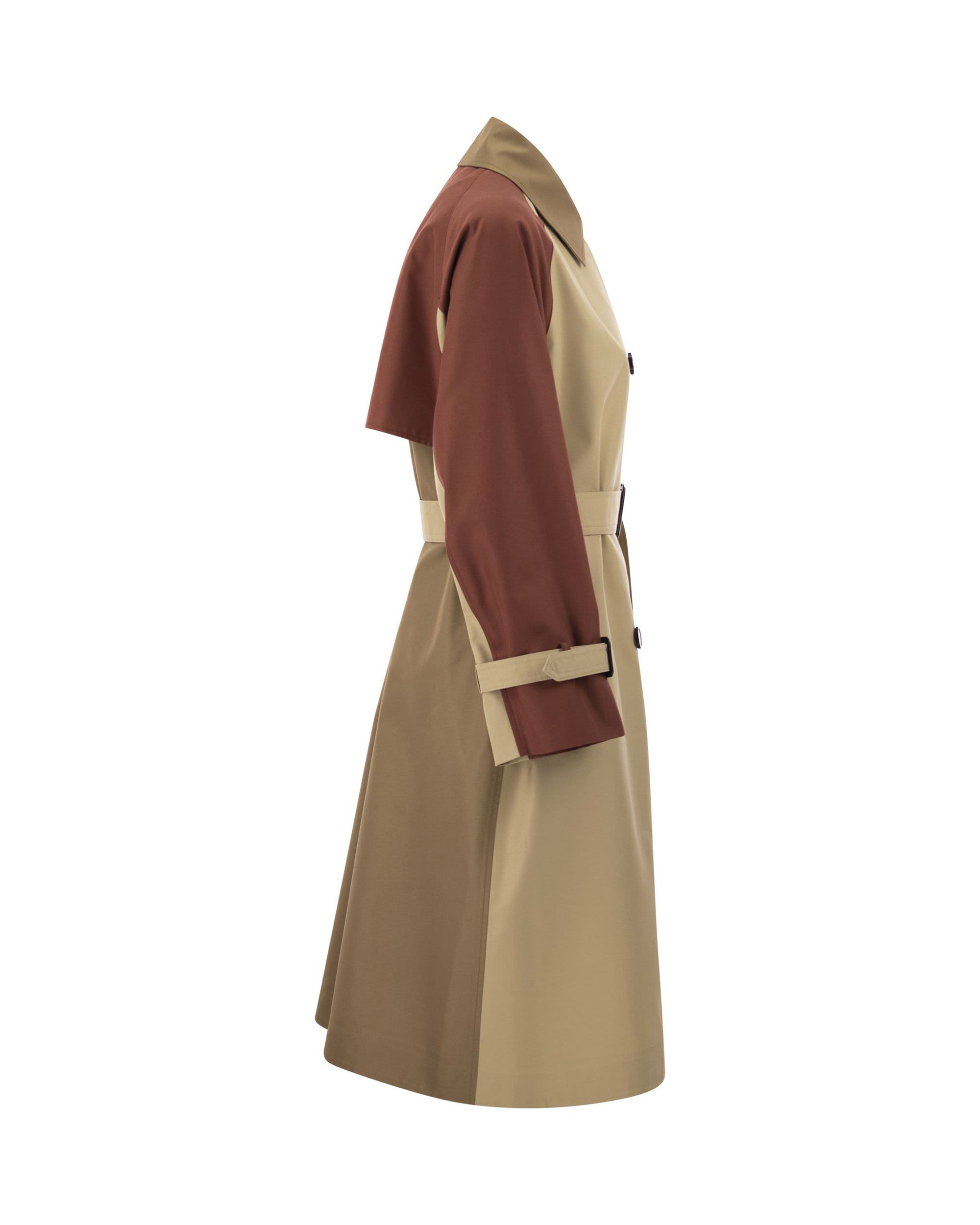 Shop Weekend Max Mara Trench Impermeabile Canasta Colorblock In Grey