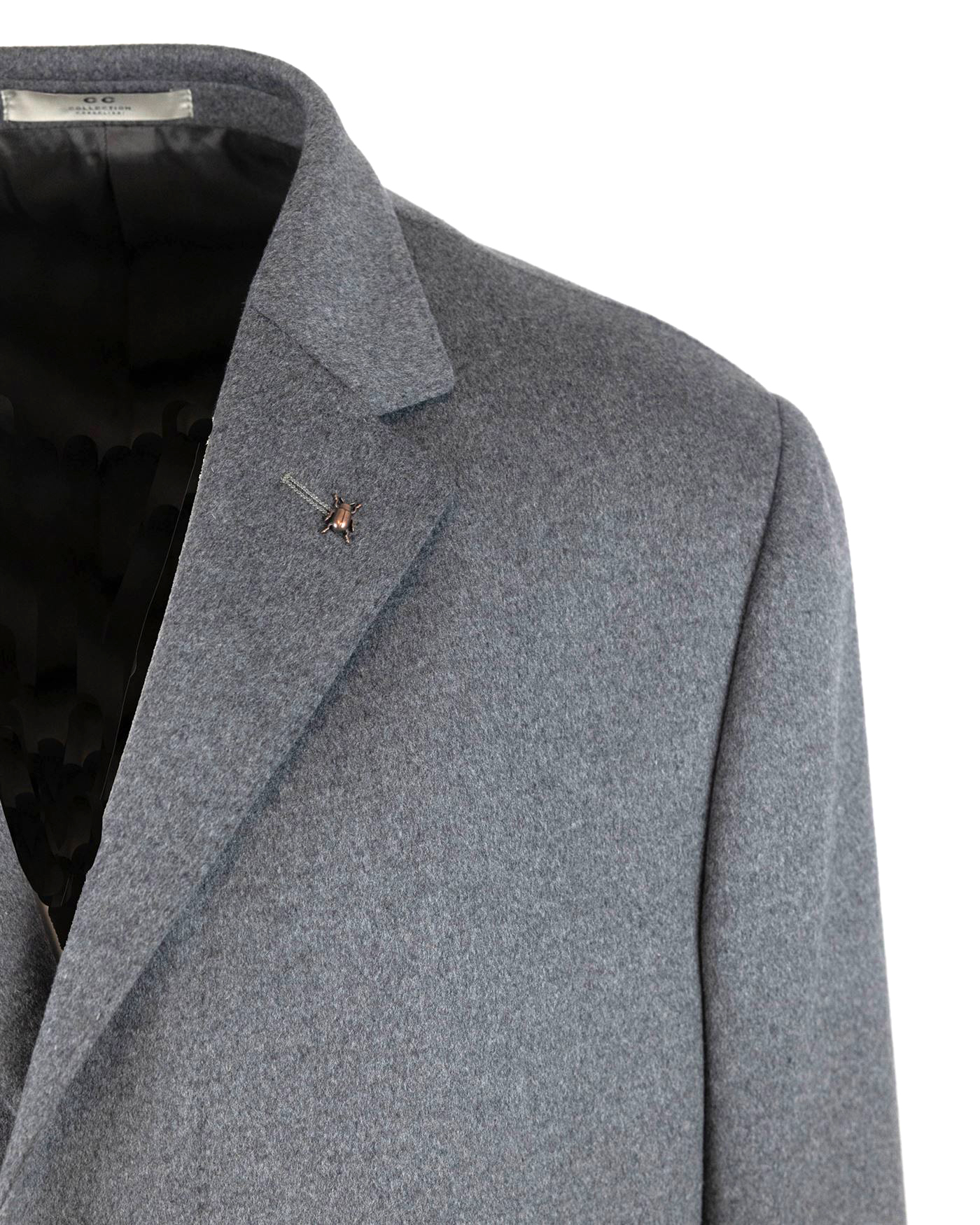 Shop Cc Corneliani Gray Coat In Wool In 017