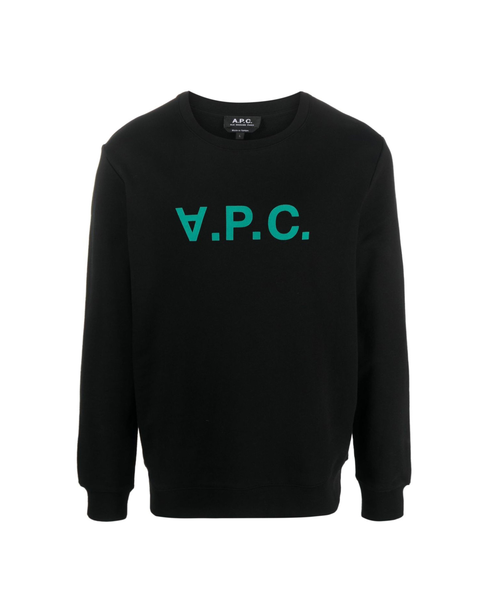 Shop Apc Vpc Sweatshirt With Green Logo In Noi