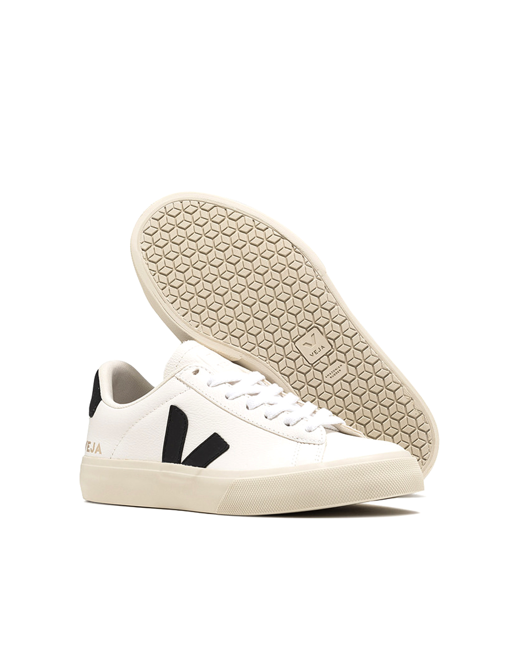 Shop Veja Sneaker Campo Chromefree White / Black In Extra-white_black