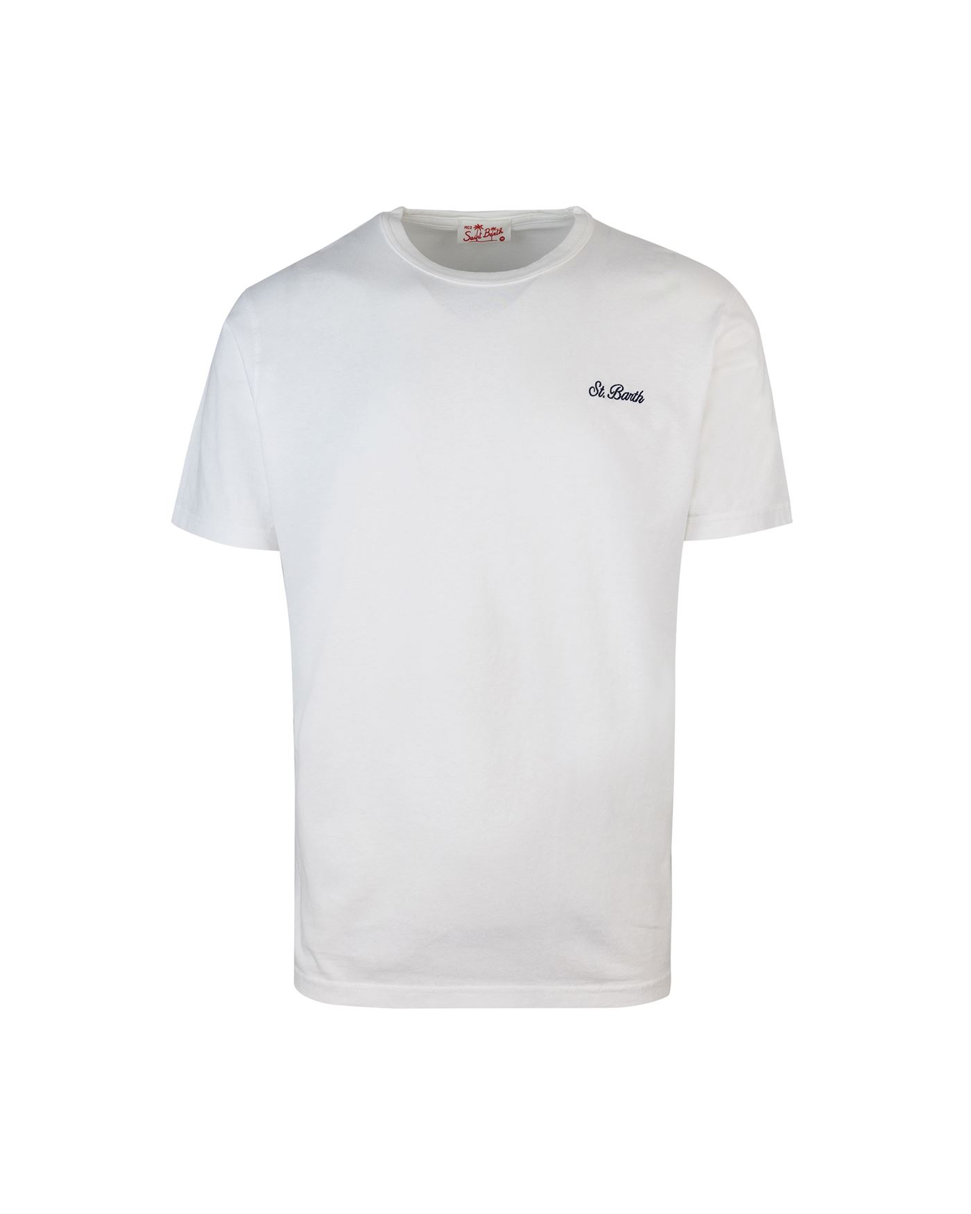 Shop Mc2 Saint Barth Dover T-shirt With Logo Embroidery In 00398f