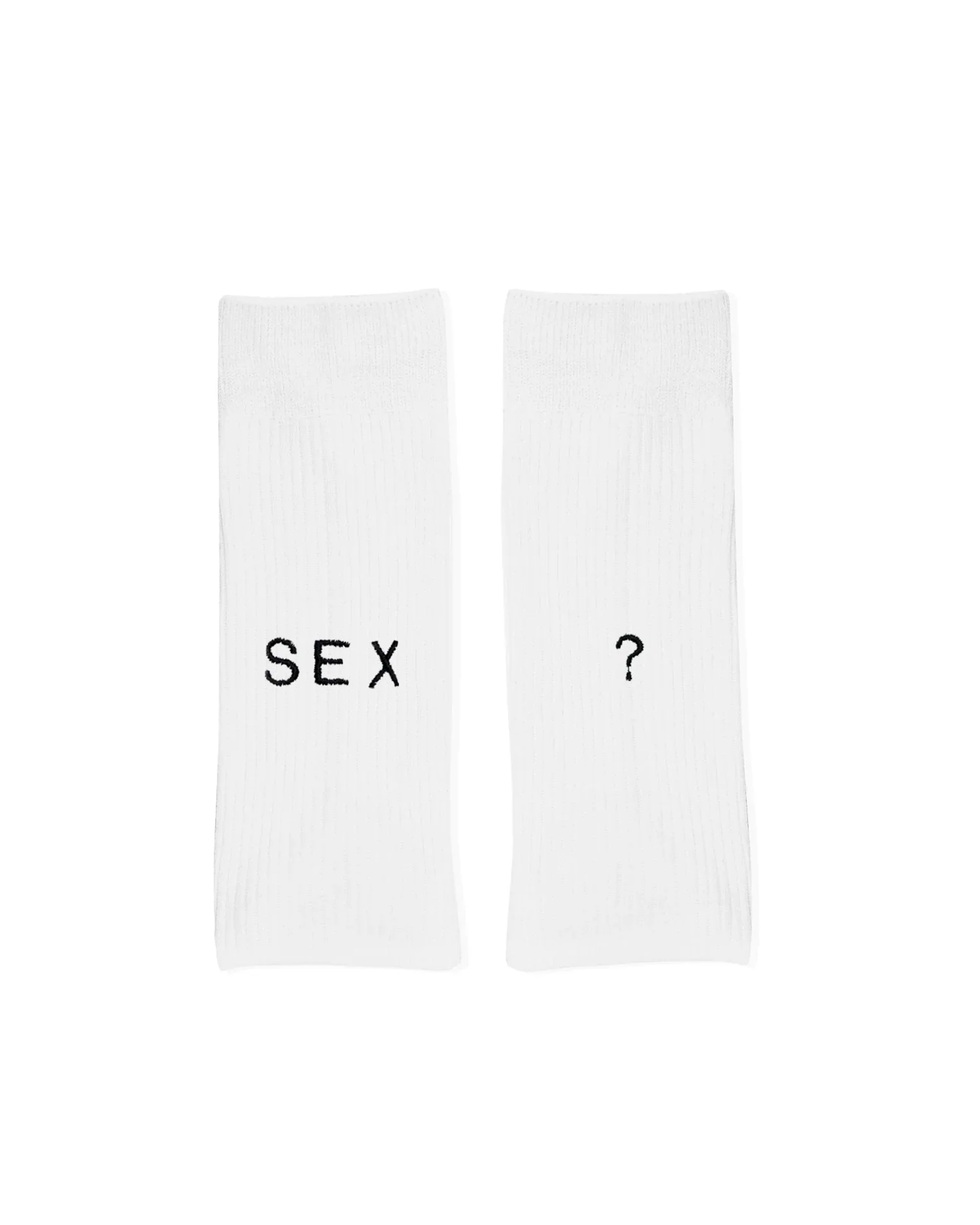 Shop Encré. White Socks With "sex" Embroidery
