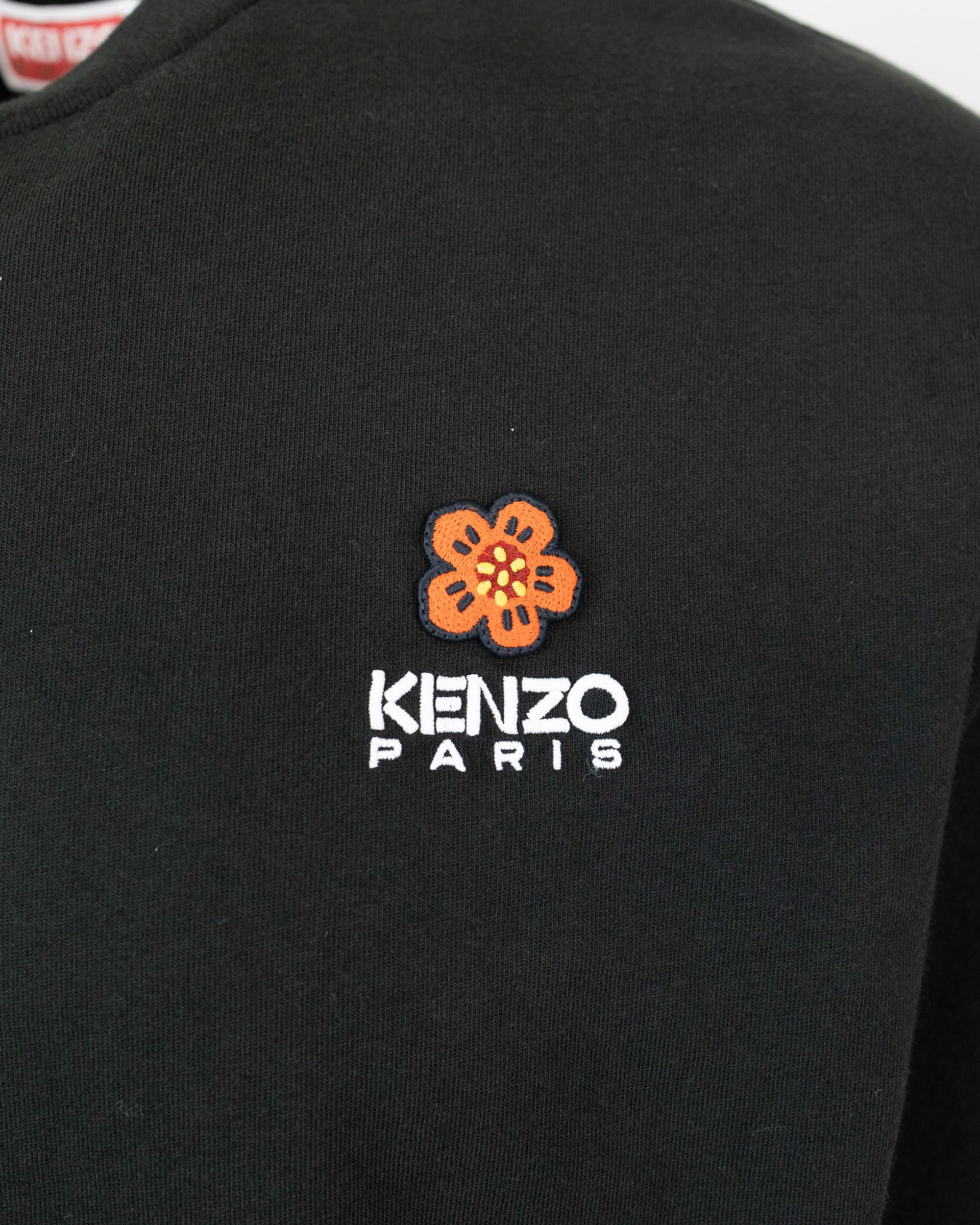 Shop Kenzo T-shirt Ricamata Boke Flower Crest Nero In 99j