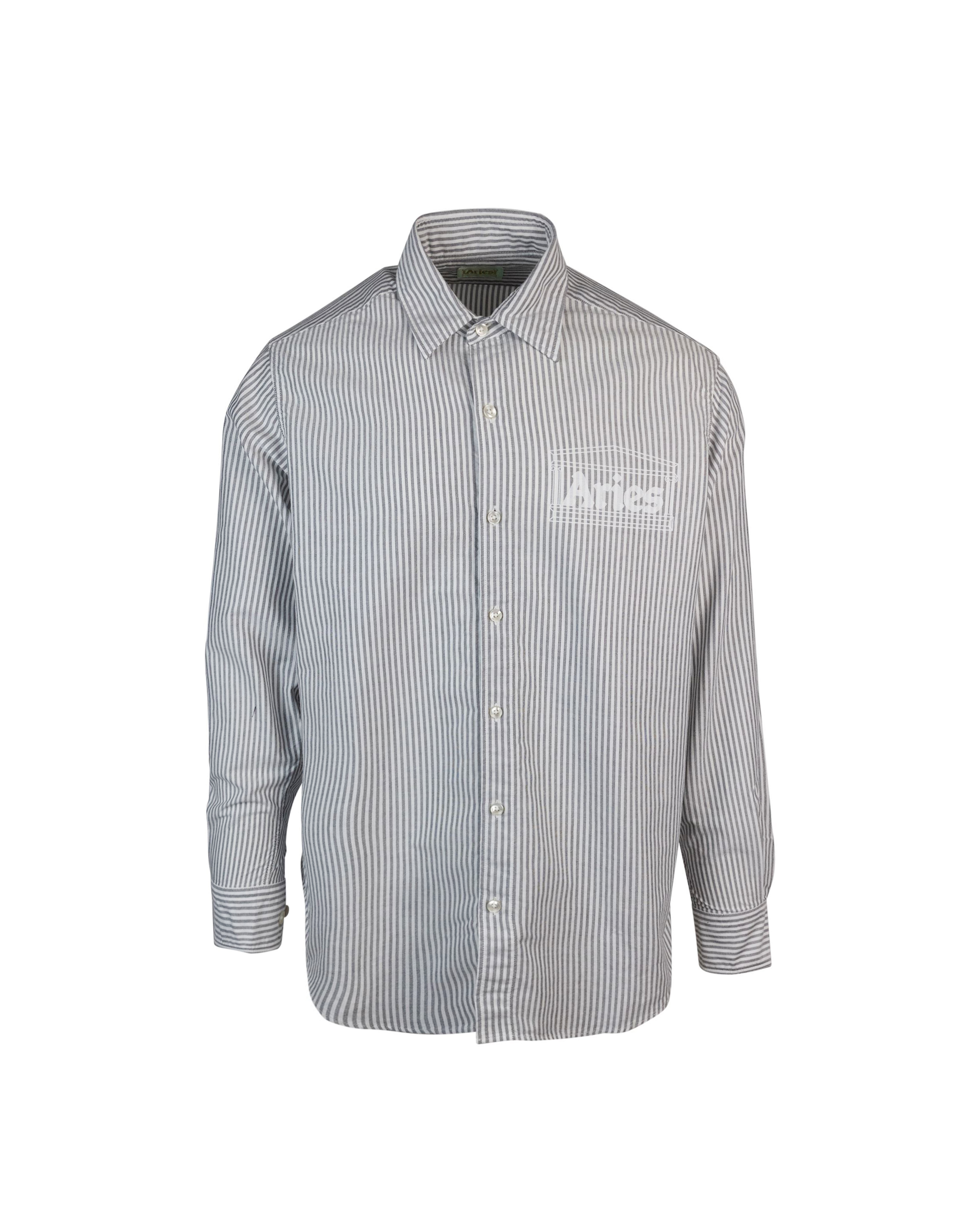 Shop Aries Logo Oxford Shirt In Blk