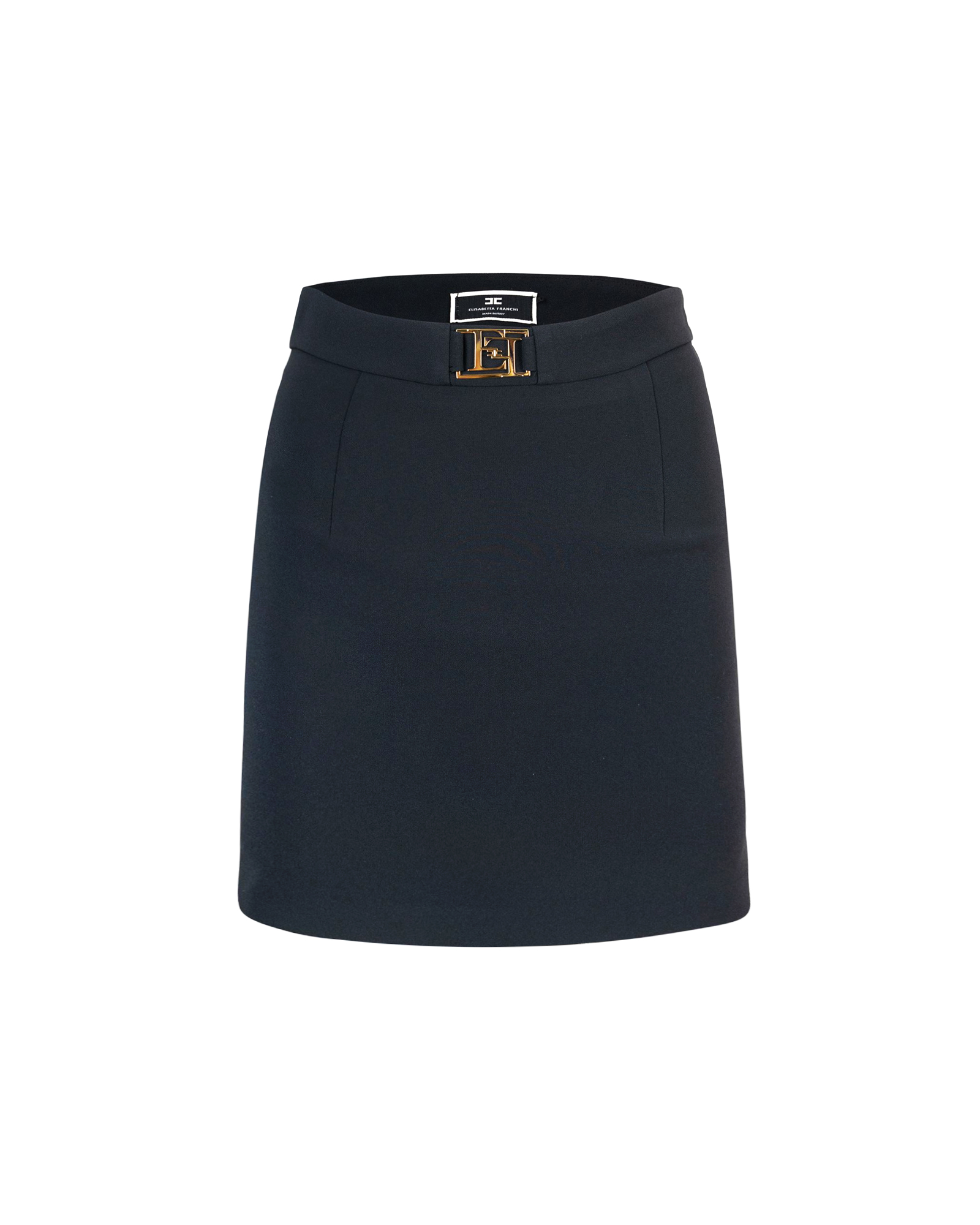 Shop Elisabetta Franchi Stretch Crepe Mini Skirt In 110nero