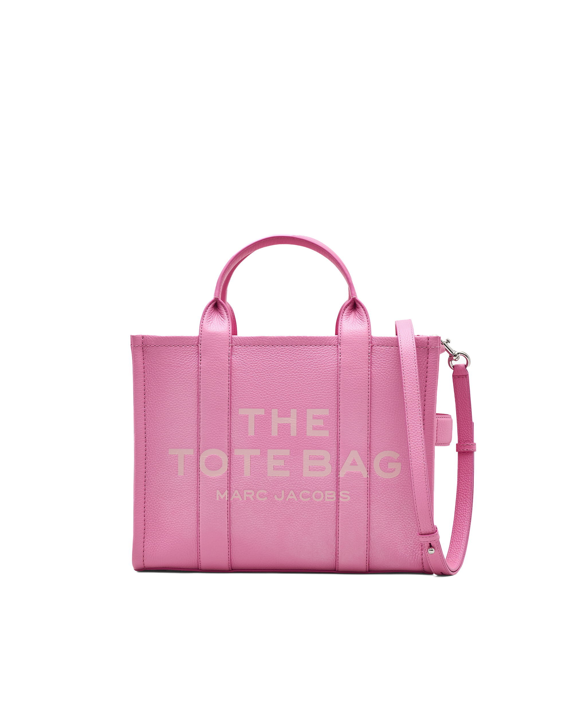 Shop Marc Jacobs The Leather Medium Tote Bag Petal Pink In 666