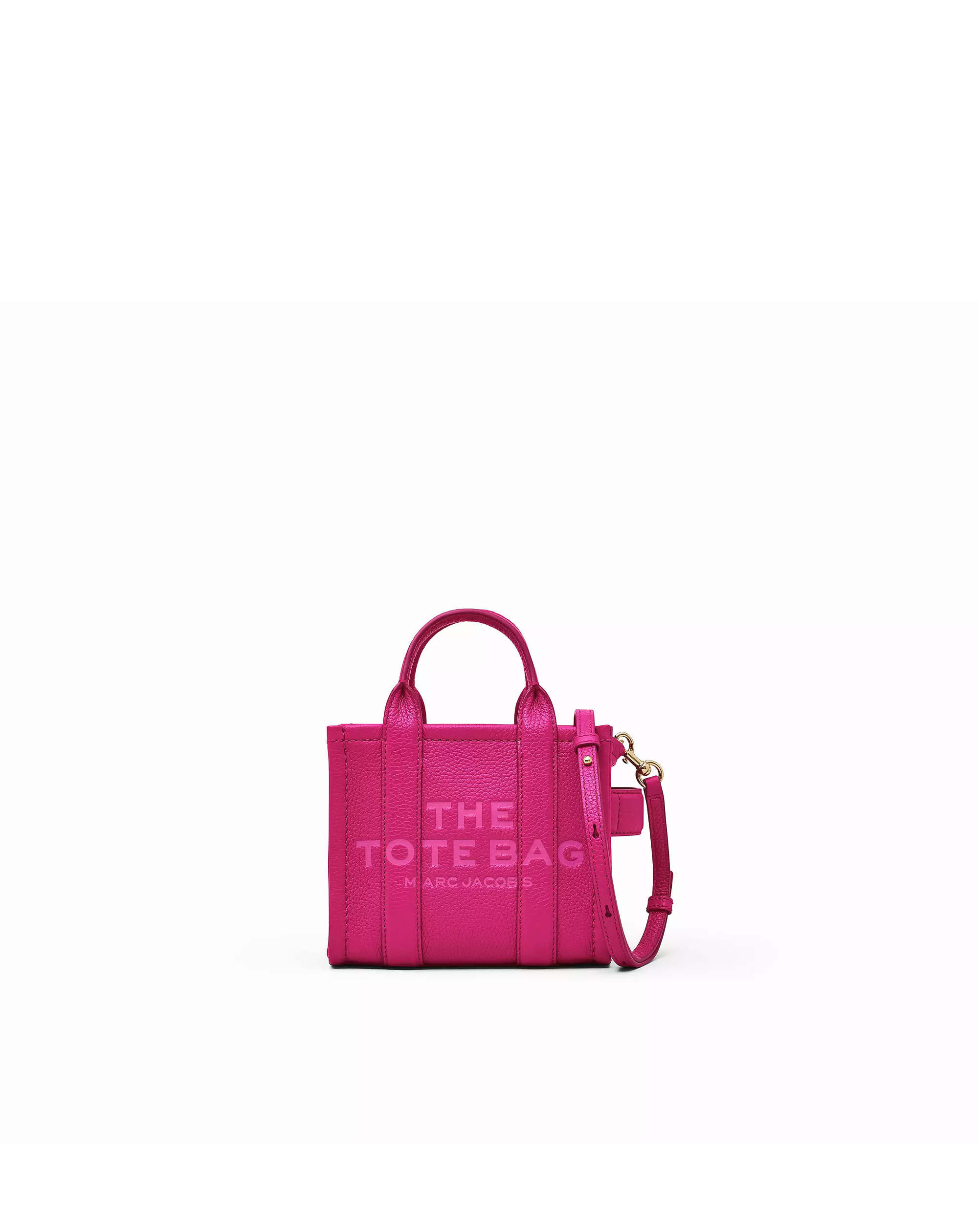 Shop Marc Jacobs The Leather Mini Tote Bag Lipstick Pink In 955