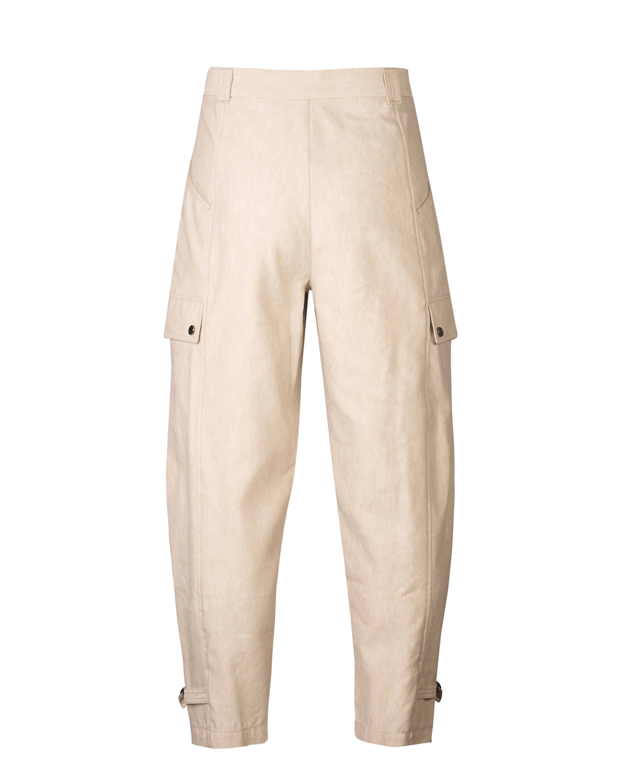 Shop Emporio Armani Beige Cargo Trousers In Cold Dyed Technical Gabardine