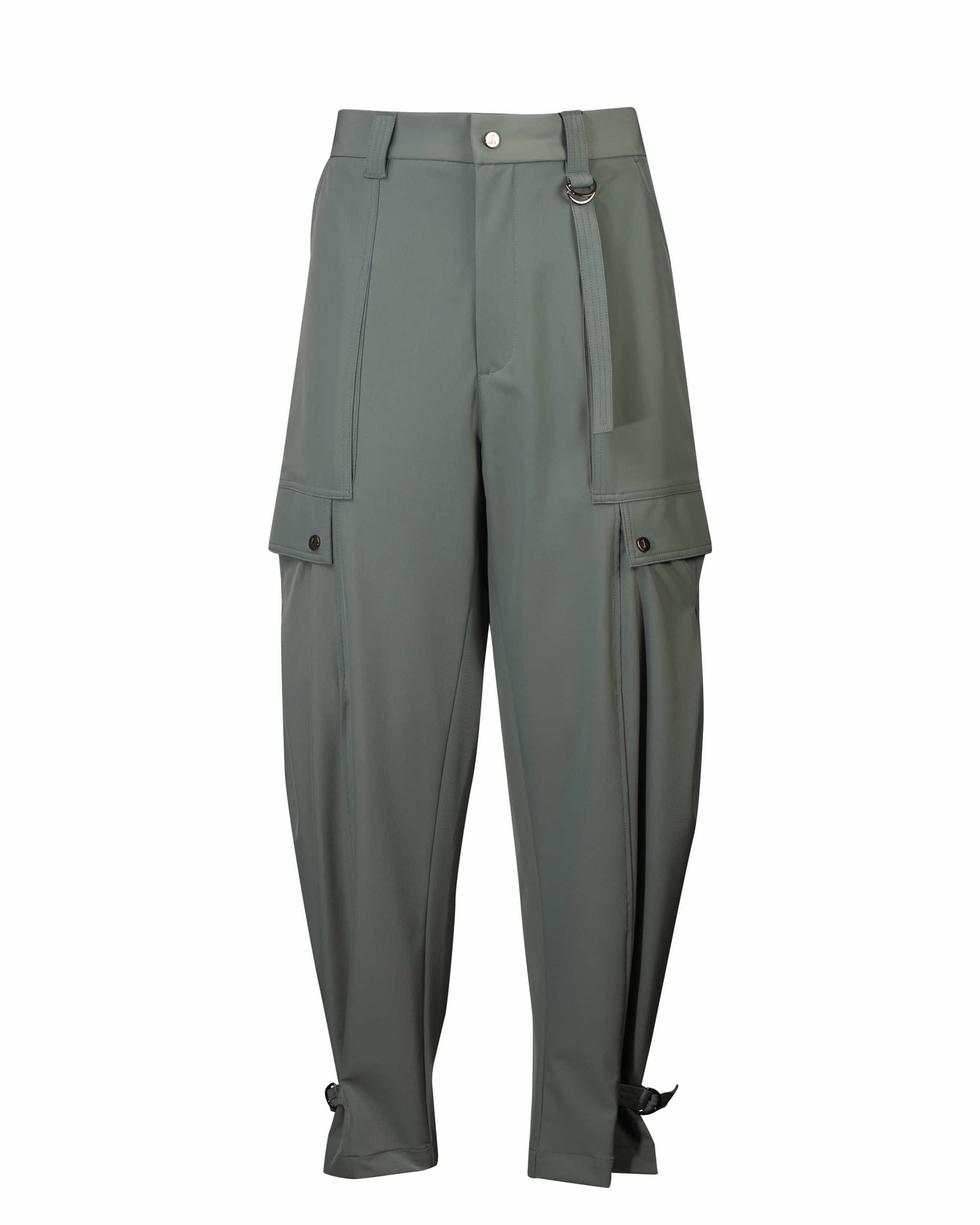 Shop Emporio Armani Cargo Trousers In Stretch Technical Gabardine In Green